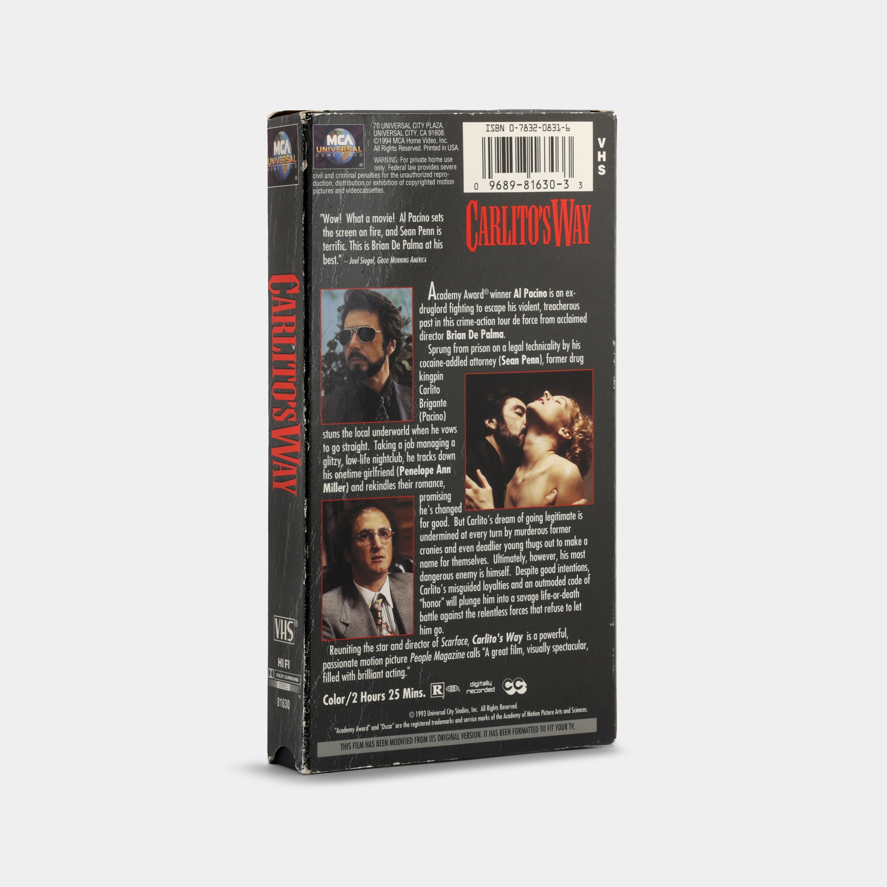 Carlito's Way VHS Tape