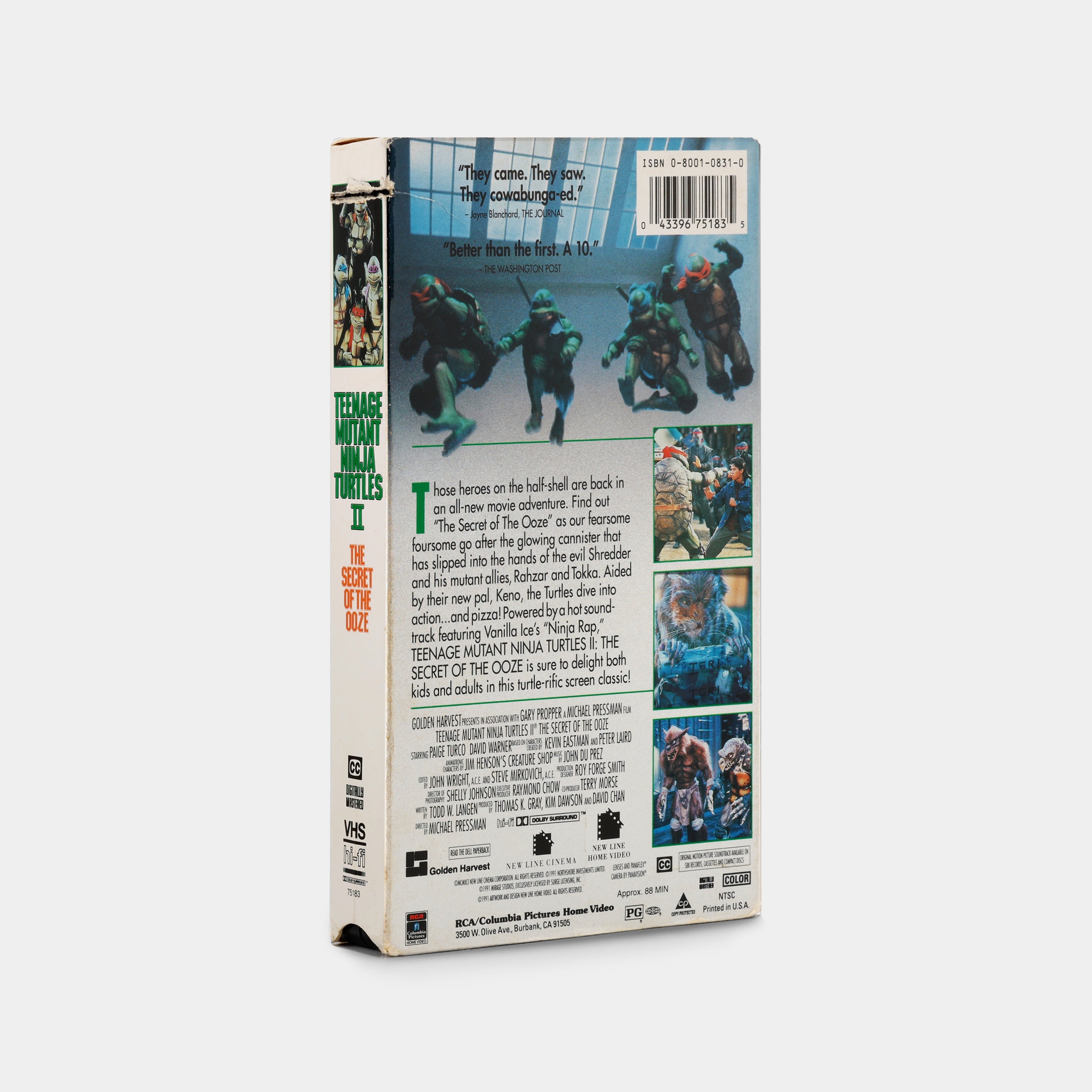 Teenage Mutant Ninja Turtles II: The Secret of the Ooze VHS Tape