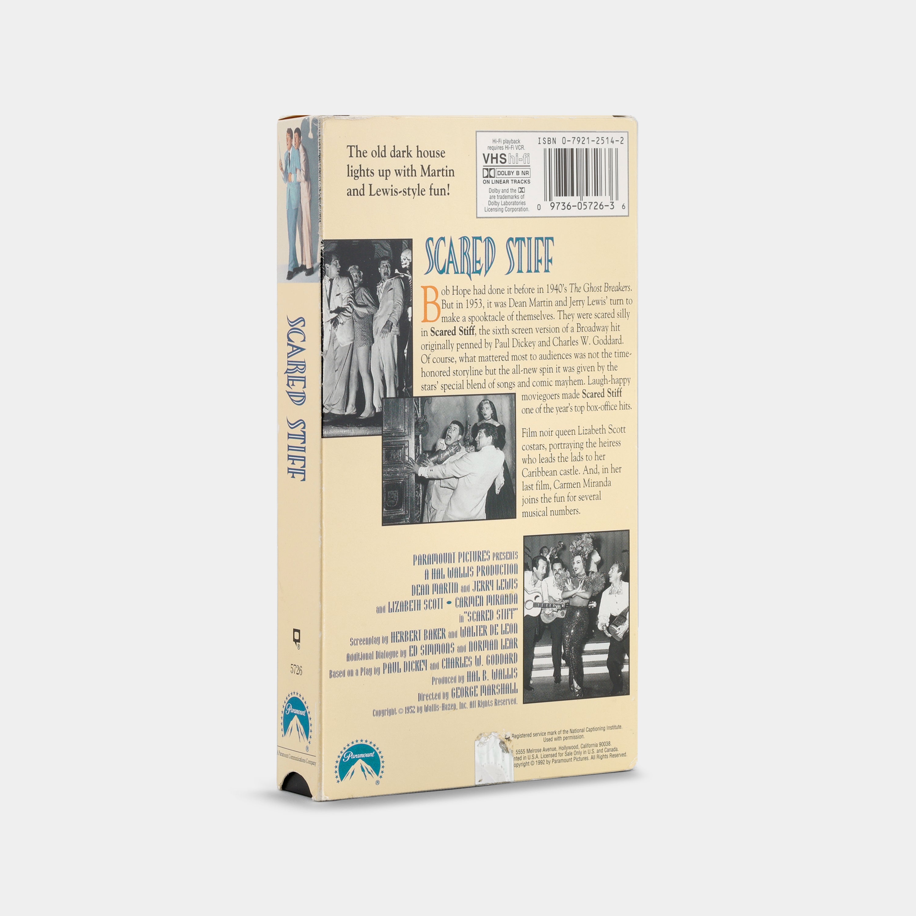 Scared Stiff VHS Tape