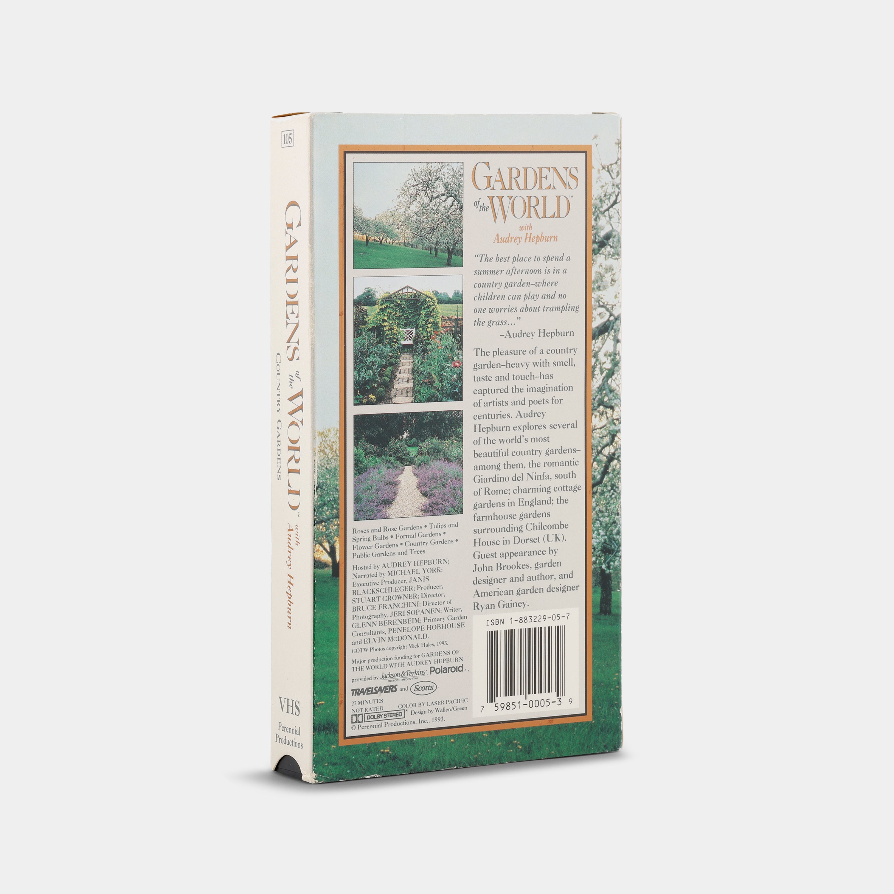 Gardens of the World with Audrey Hepburn: Country Gardens VHS Tape