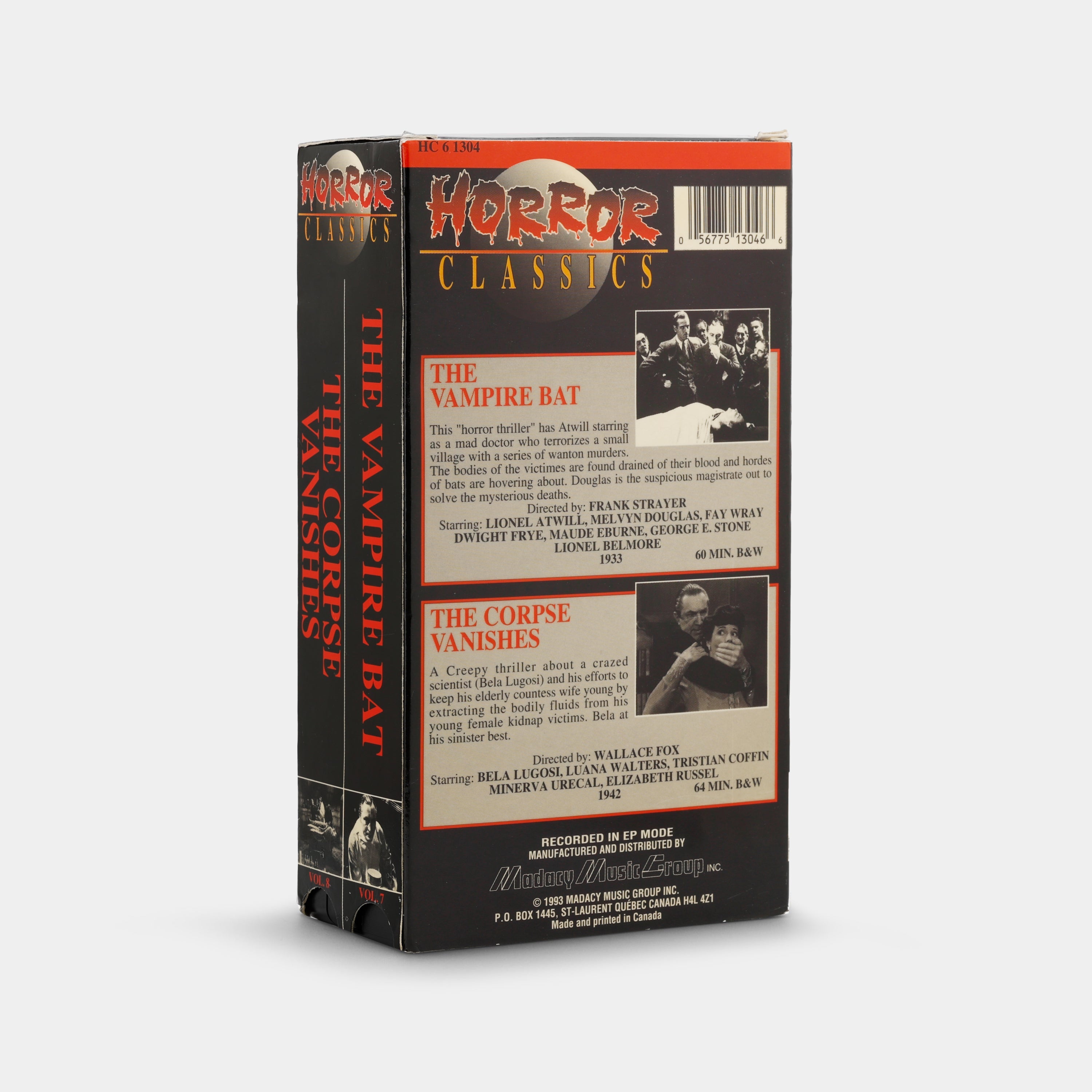 Horror Classics: The Vampire Bat / The Corpse Vanishes VHS Tape