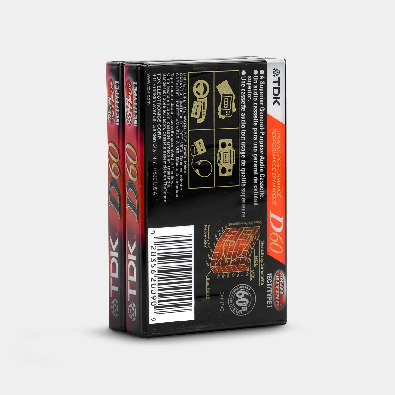 TDK D60 Type I 60 Min Blank Cassette Tapes (2 Pack)