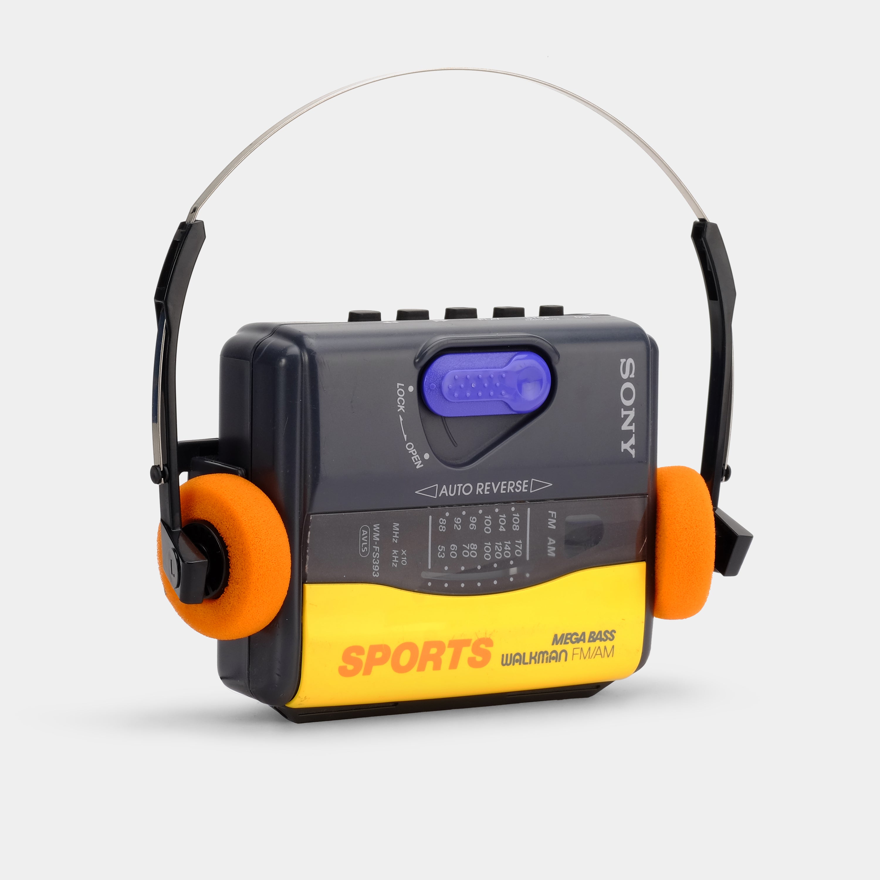 Sony Sports Walkman WM-FS393 Yellow AM/FM Portable Cassette Player