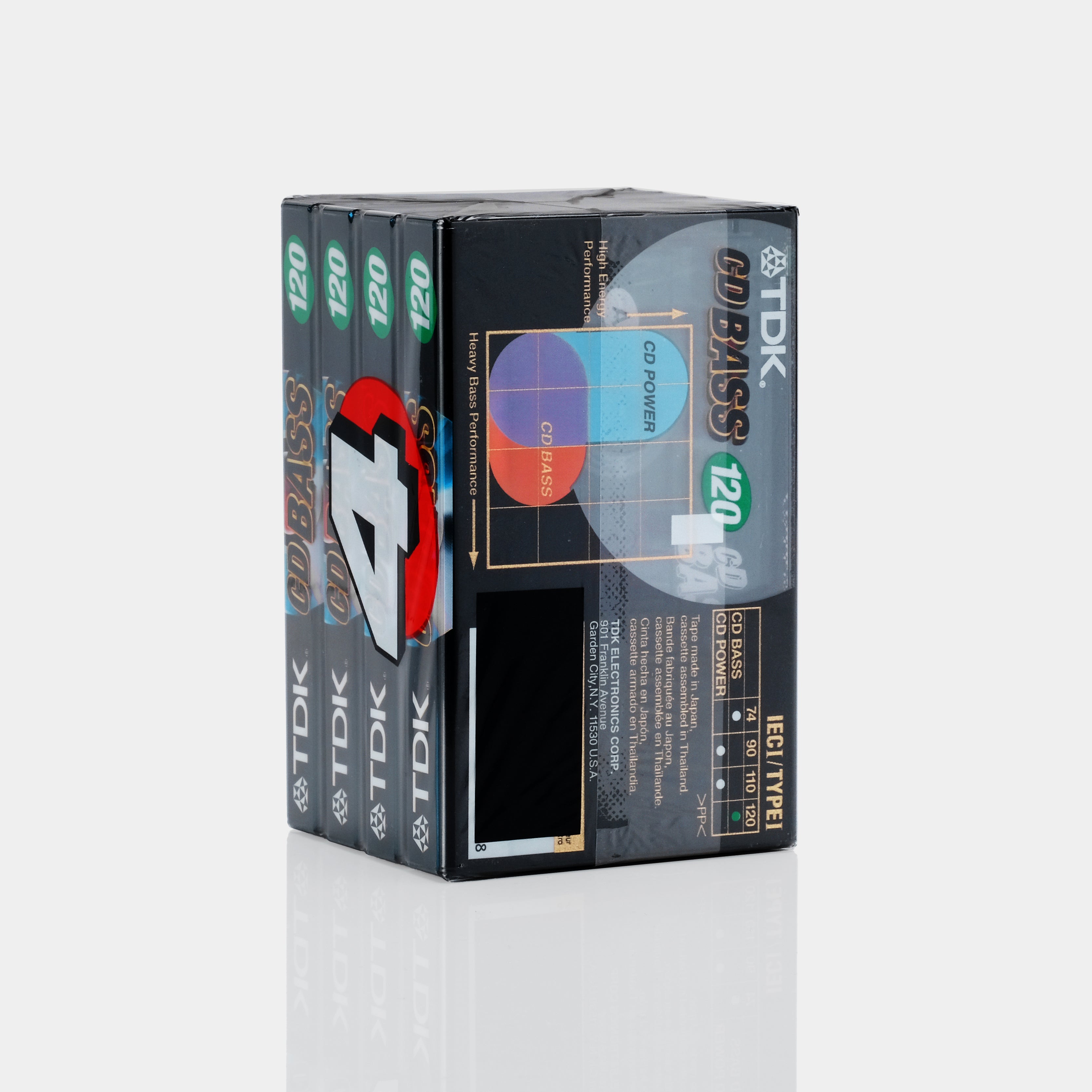 TDK CD Bass Type I 120 Min Blank Cassette Tapes (4 Pack)