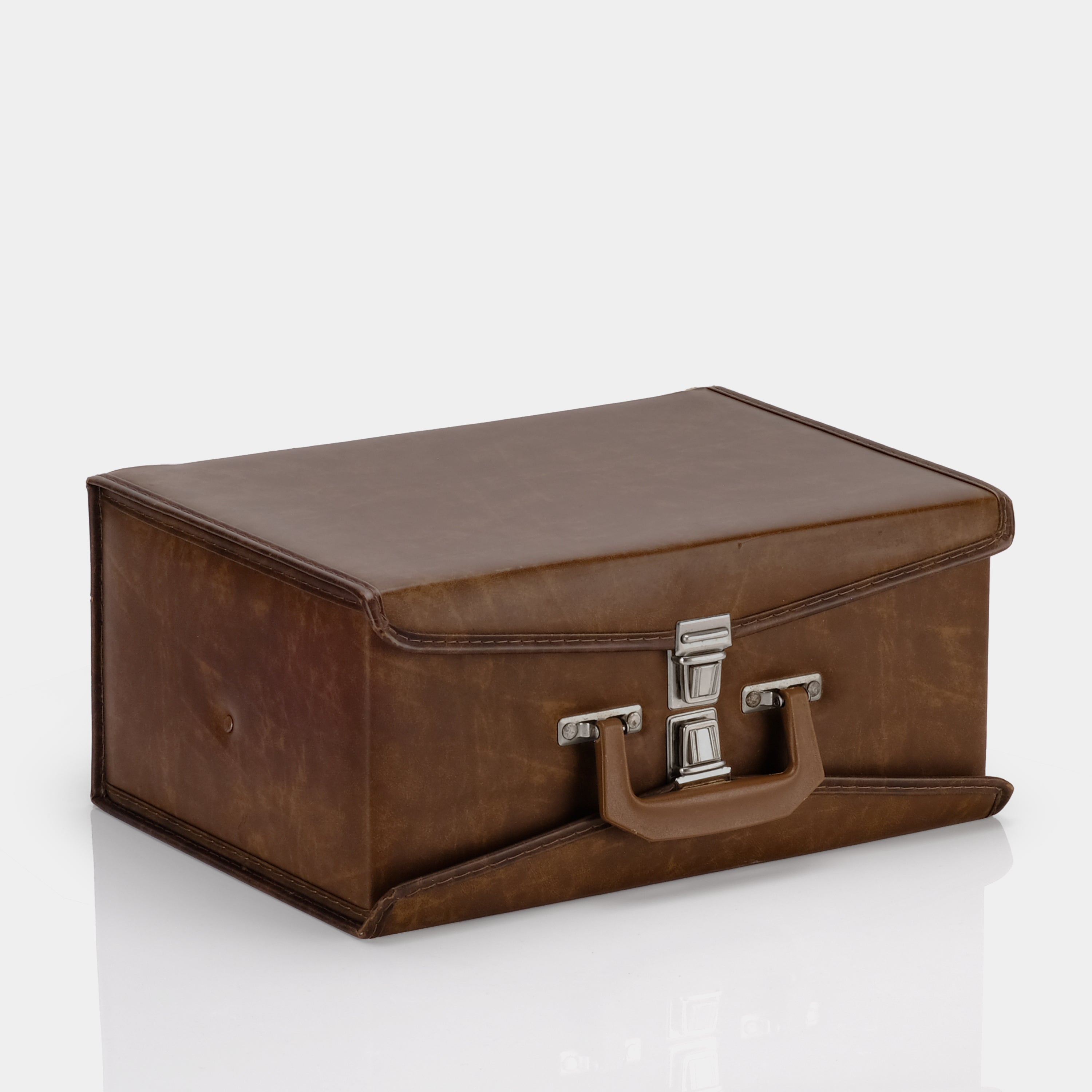 Brown Vinyl Cassette Tape Double Sided Carrying Case