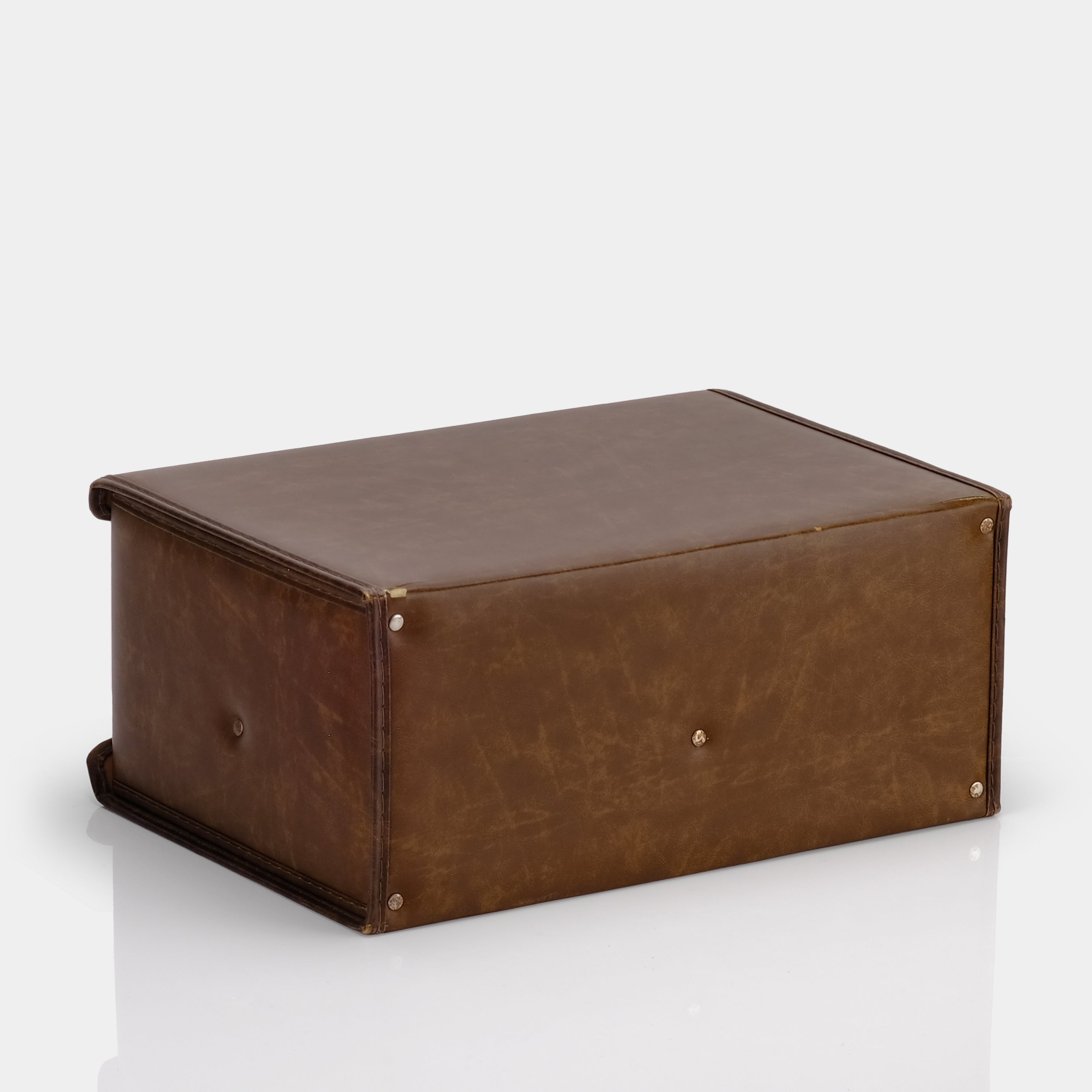 Brown Vinyl Cassette Tape Double Sided Carrying Case