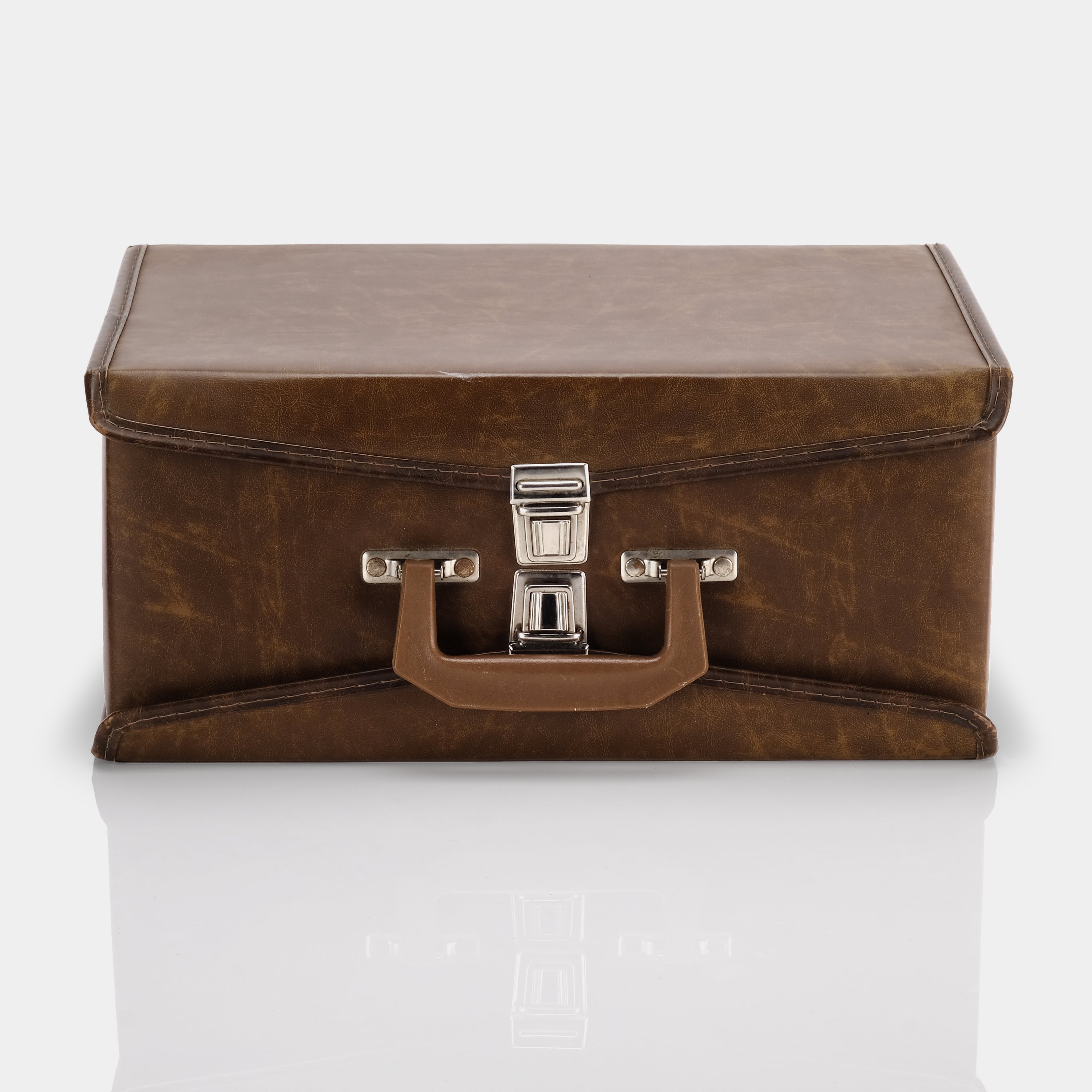 Brown Vinyl Cassette Tape Double Sided Carrying Case