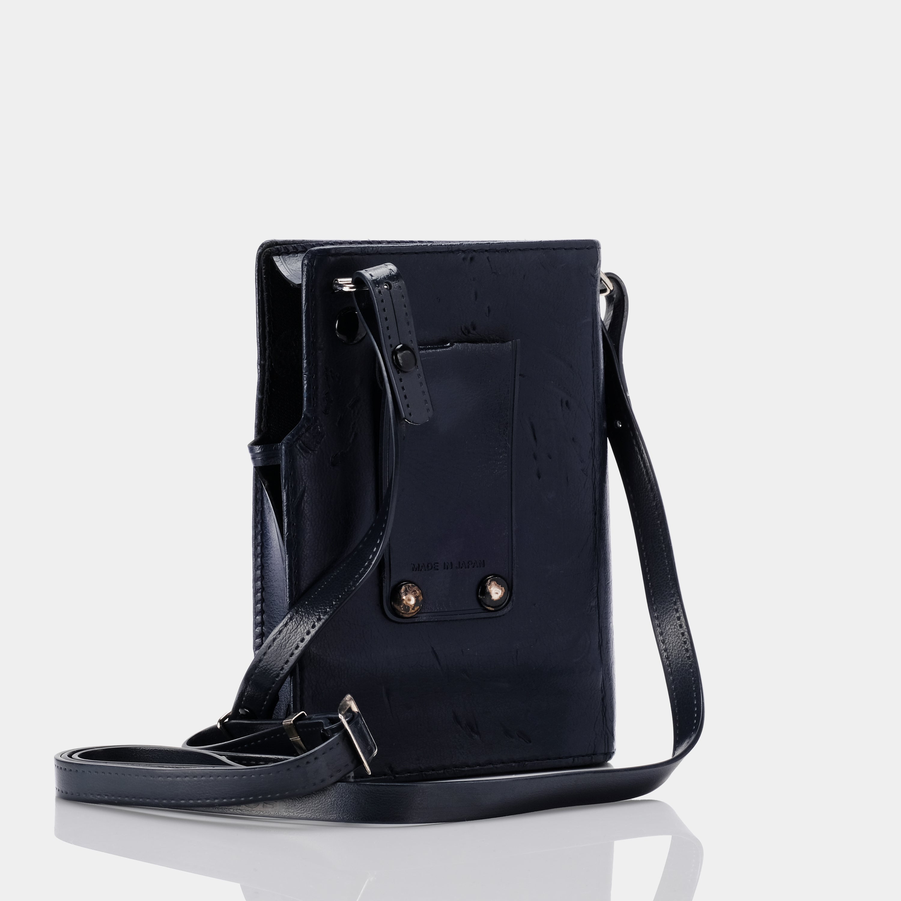 TPS-L2 Blue Leather Portable Cassette Player Case with Strap