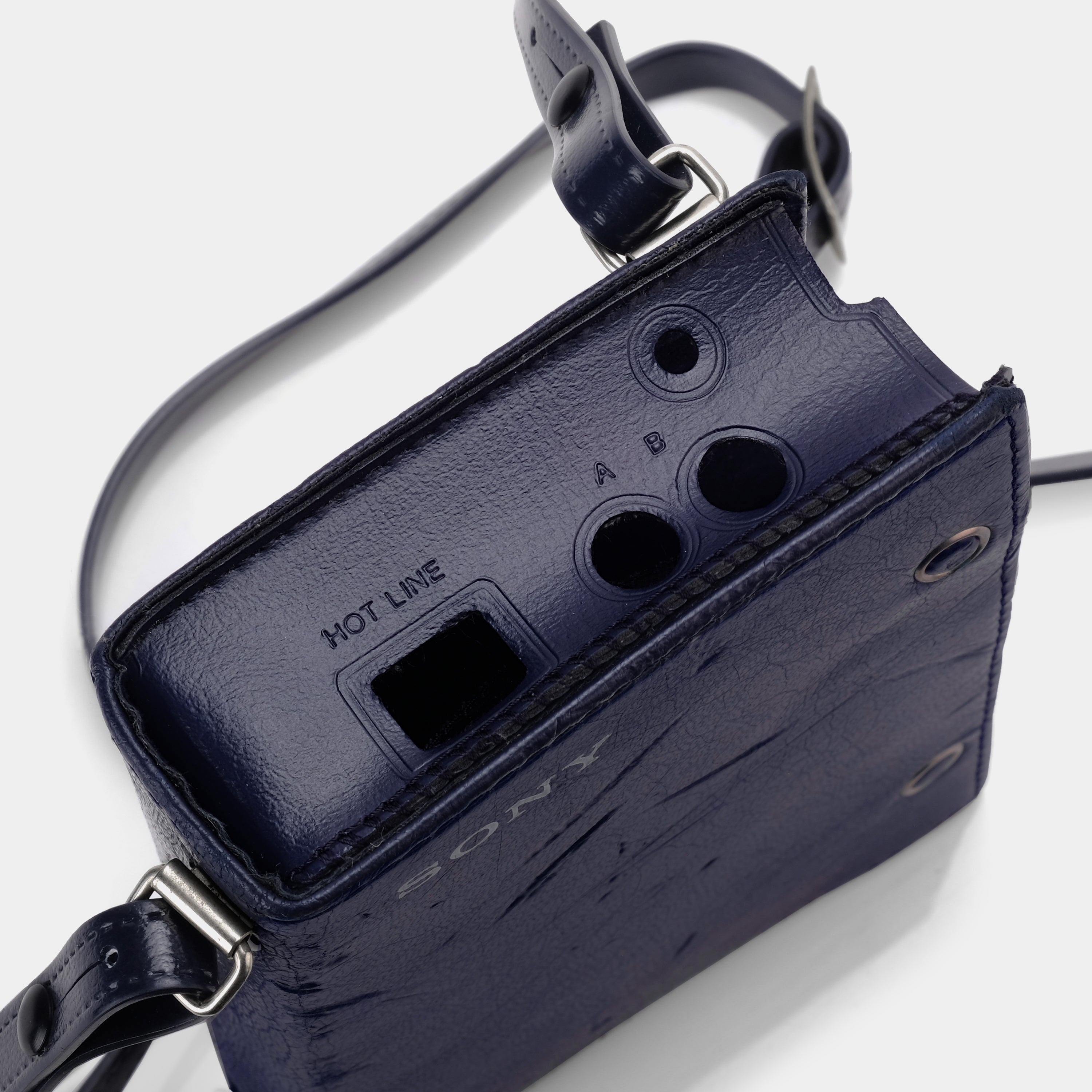 Sony TPS-L2 Blue Leather Portable Cassette Player Case with Strap