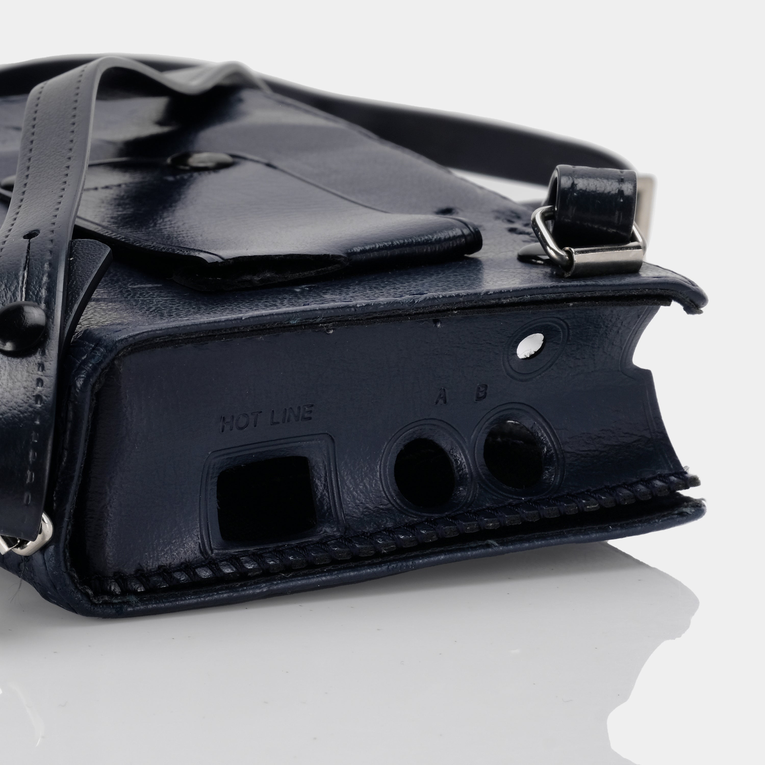 TPS-L2 Blue Leather Portable Cassette Player Case with Strap