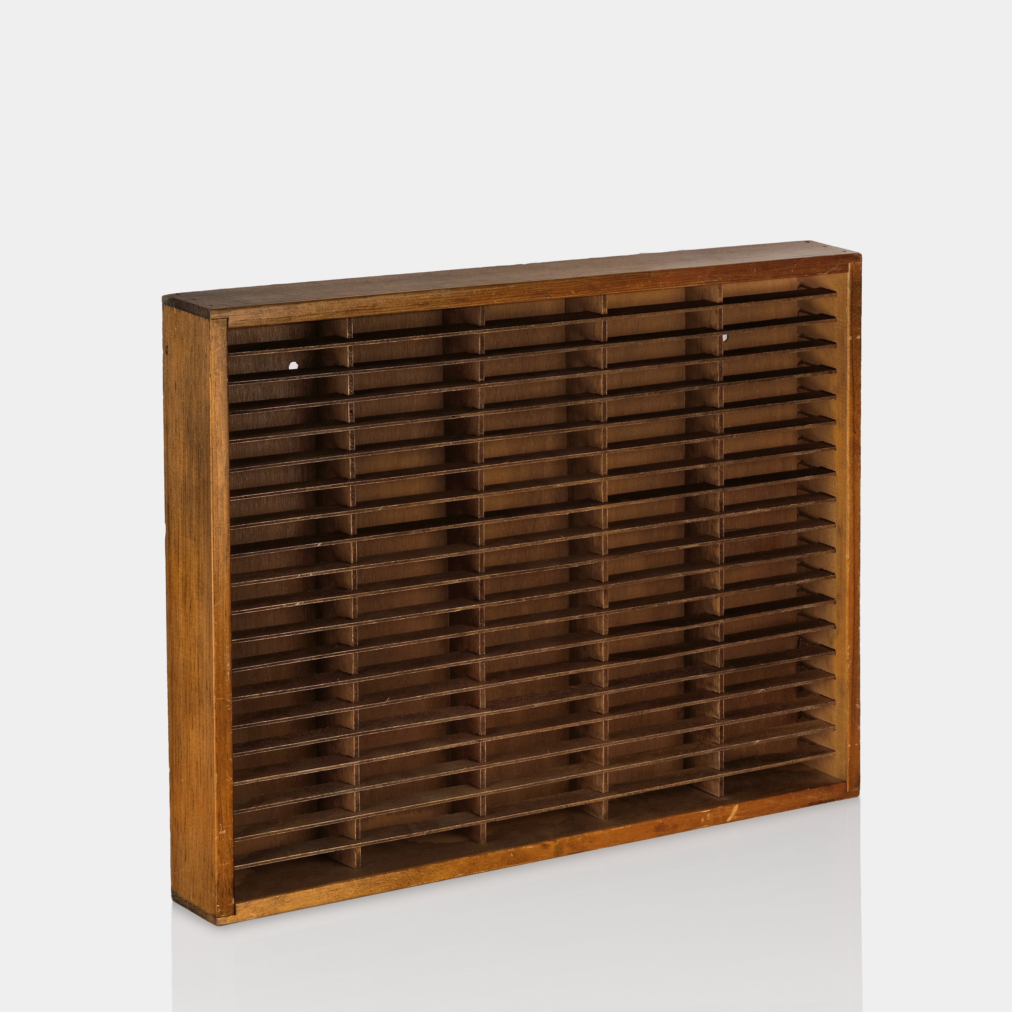 Napa Valley Box Company Dark Wood Cassette Storage Shelf for 100 Cassettes