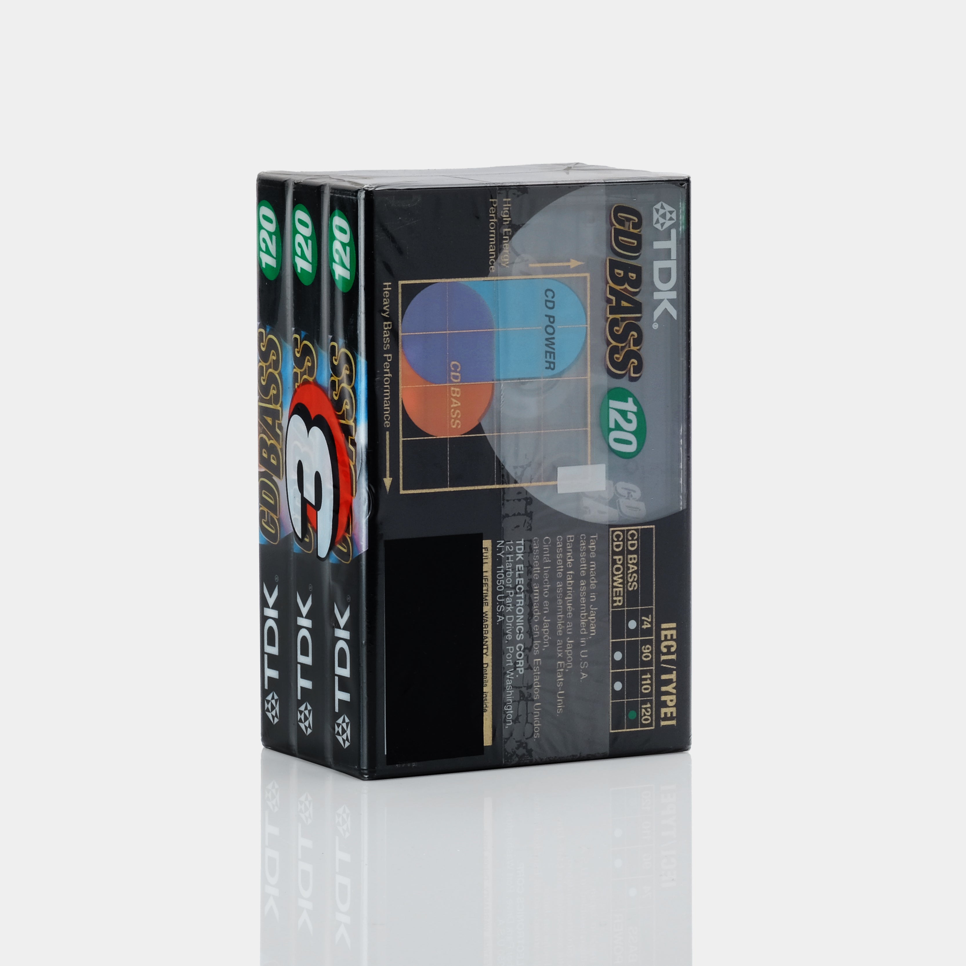 TDK CD Bass Type I 120 Min Blank Cassette Tapes (3 Pack)