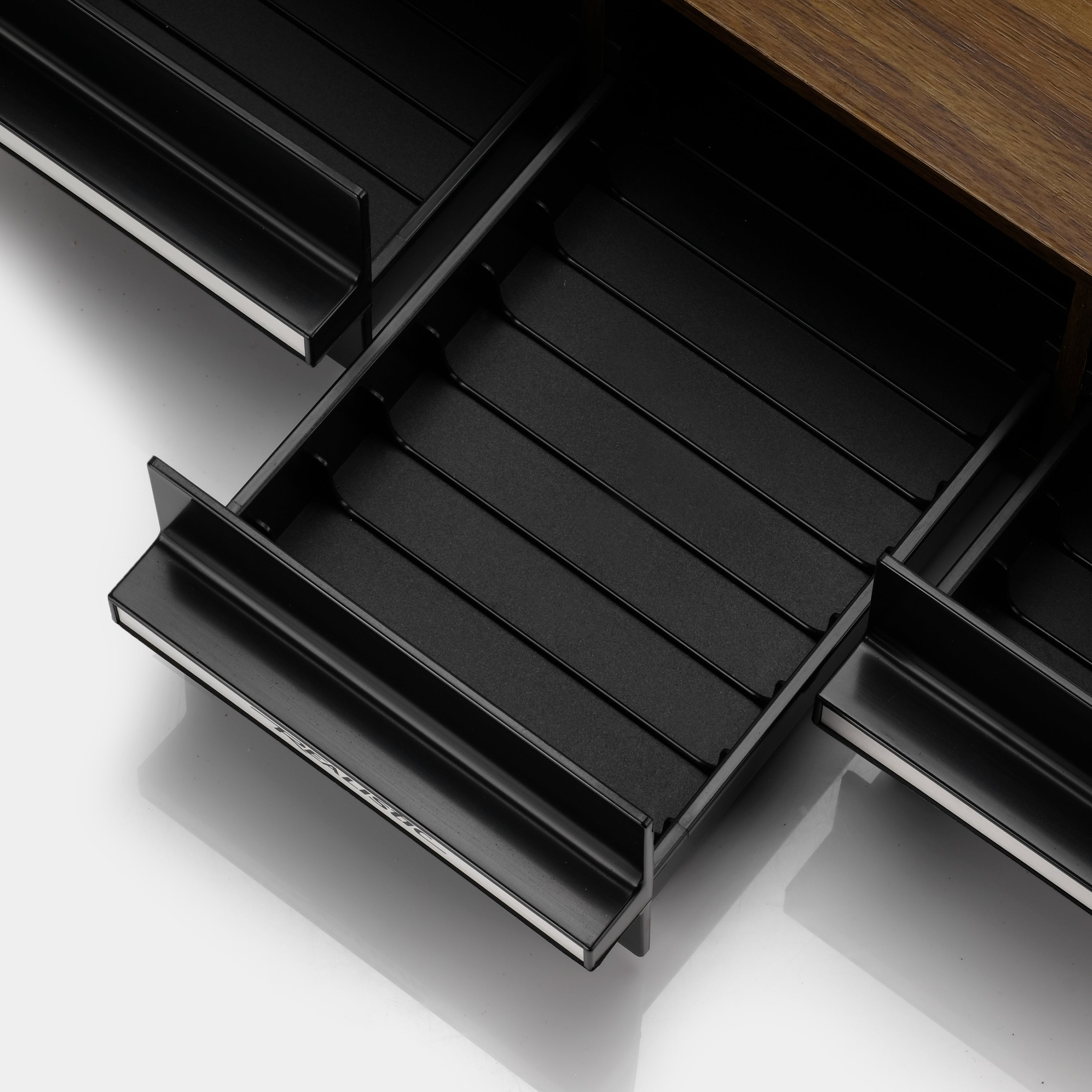 Realistic Wood Veneer Cassette Tape Storage Drawers