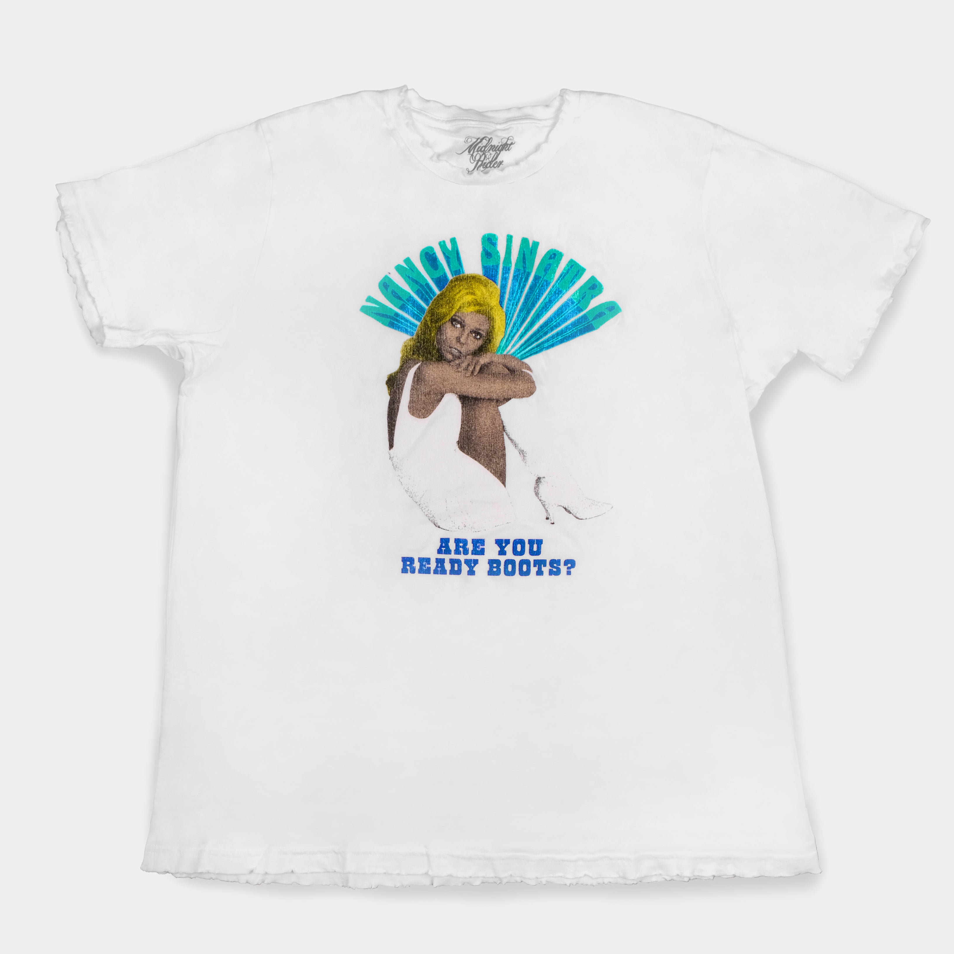 Nancy Sinatra Boots White T-Shirt