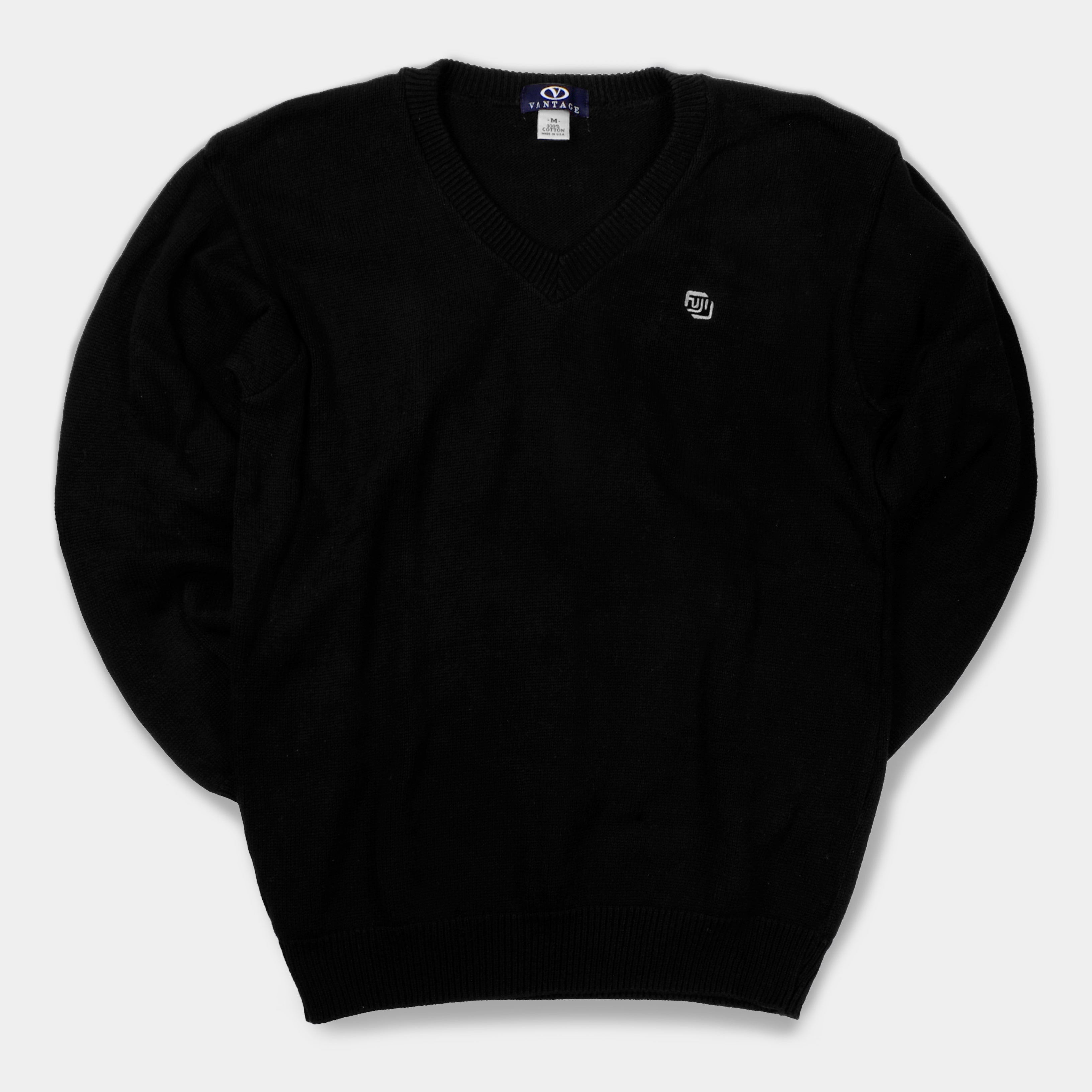 Vintage Fujifilm Black Knit Sweater - Medium