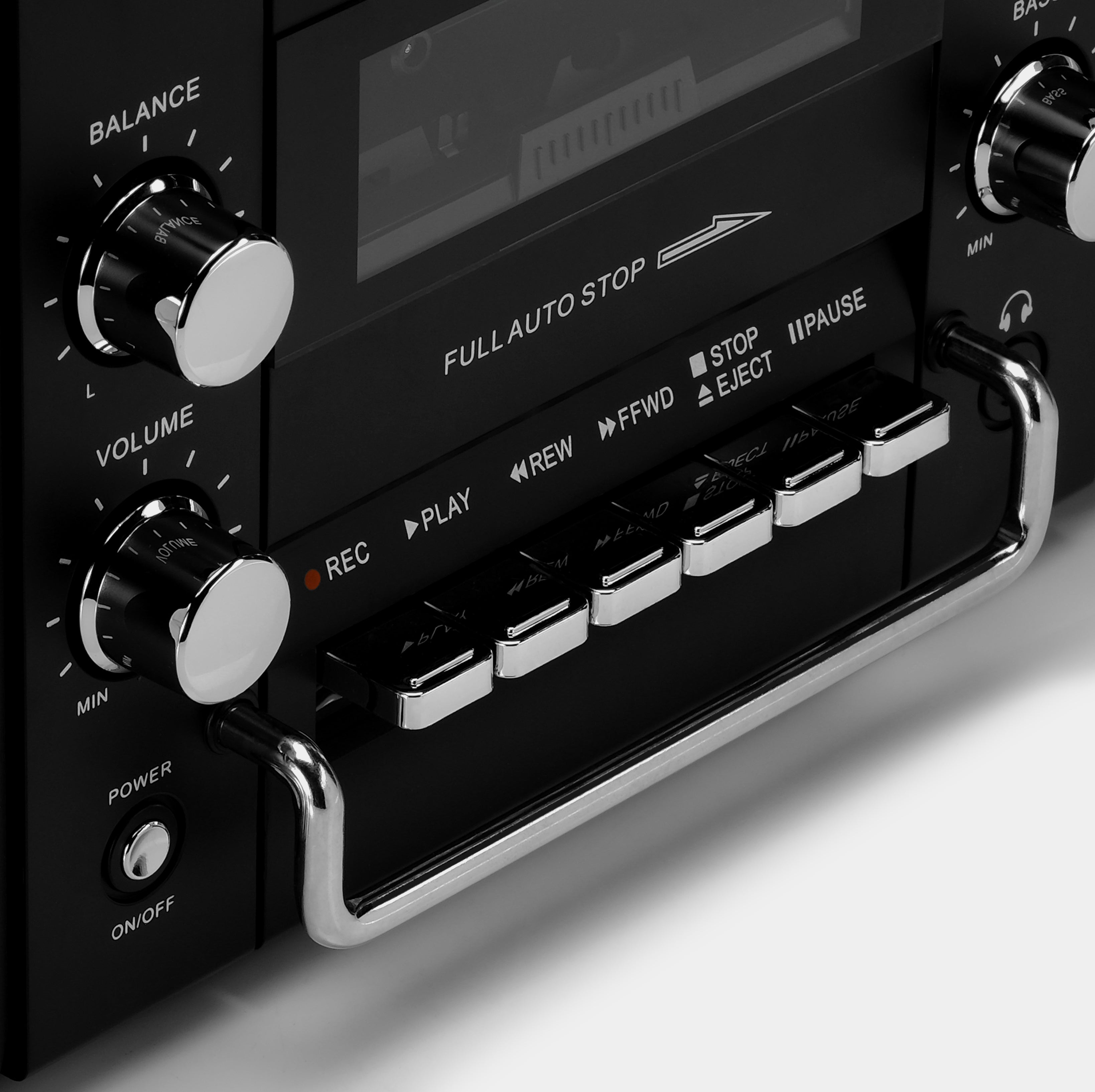 GPO Brooklyn Bluetooth Boombox Stereo Black Cassette and CD Player