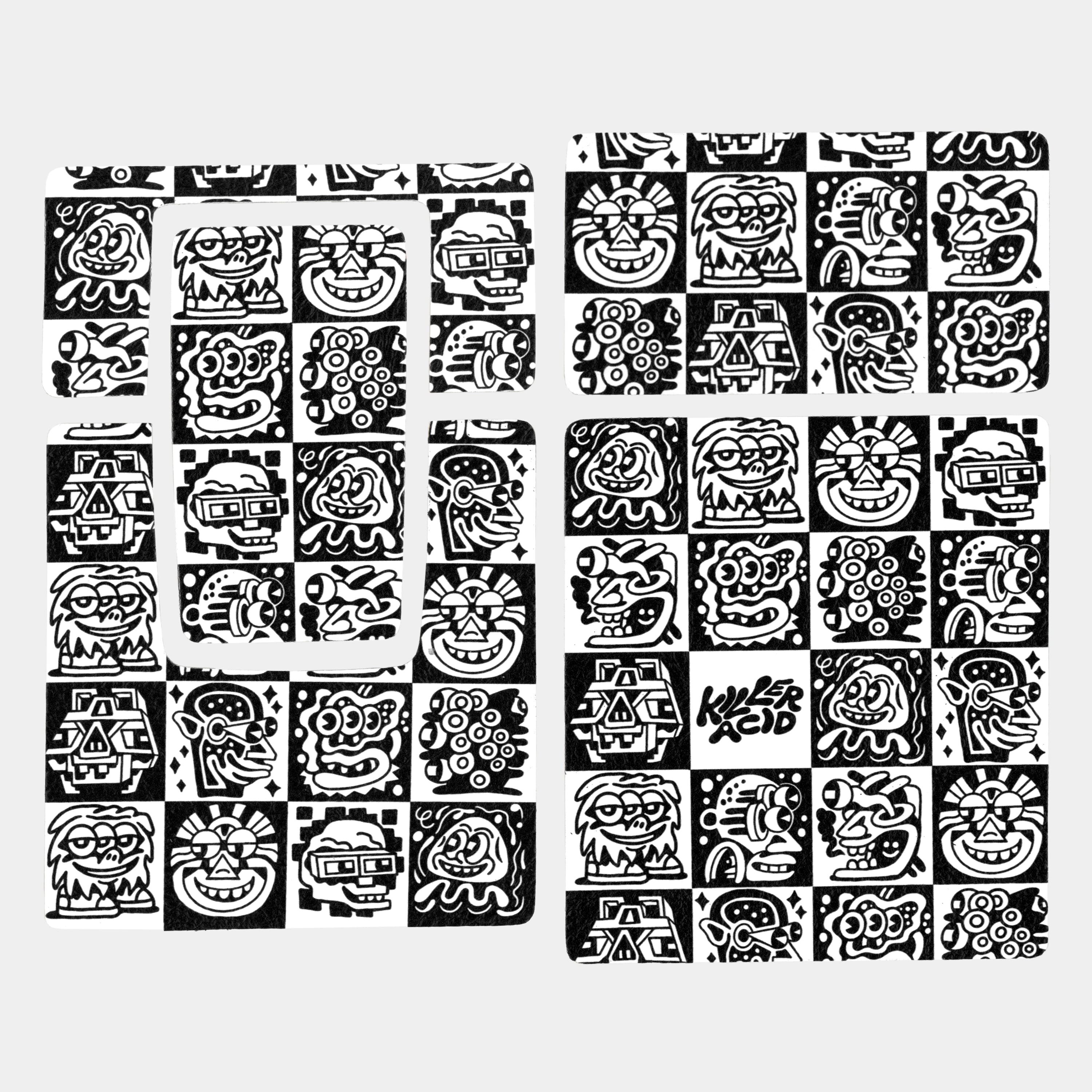 SX-70/SLR-680 Killer Acid "Happy Heads" Vegan Leather Camera Skins