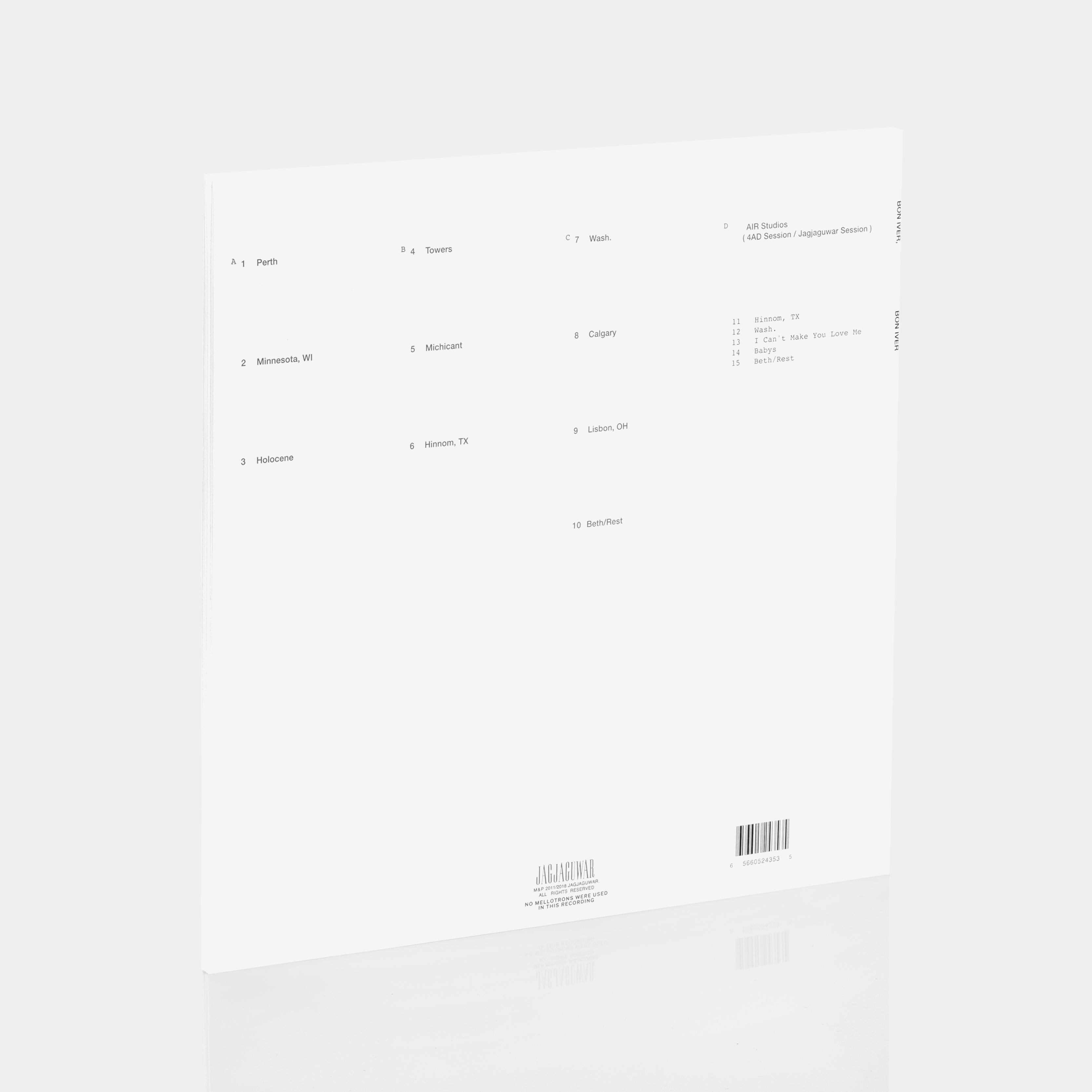 Bon Iver - Bon Iver, Bon Iver 2xLP White Vinyl Record