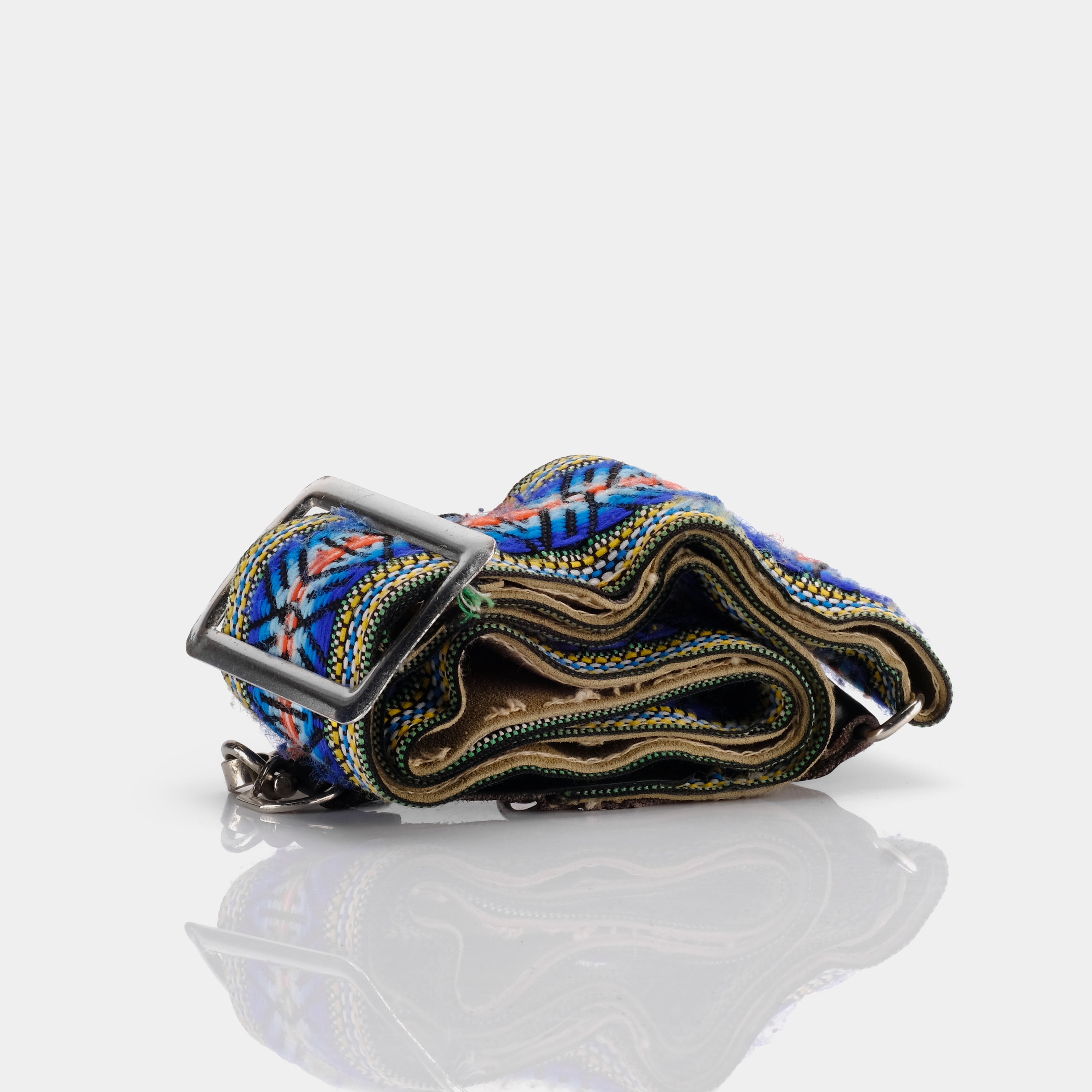 Blue, Yellow and Red Patterned Hippie Camera Strap