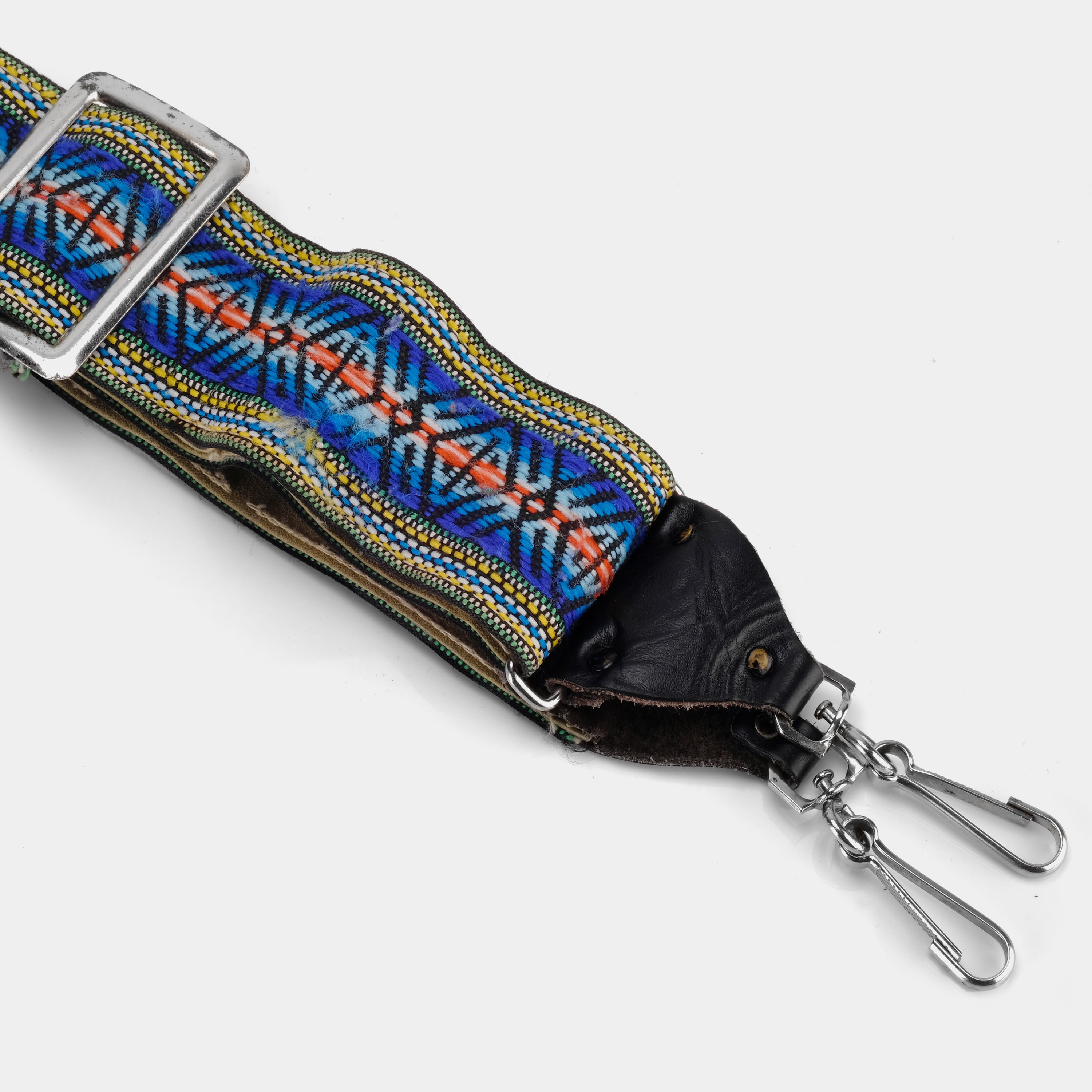 Blue, Yellow and Red Patterned Hippie Camera Strap
