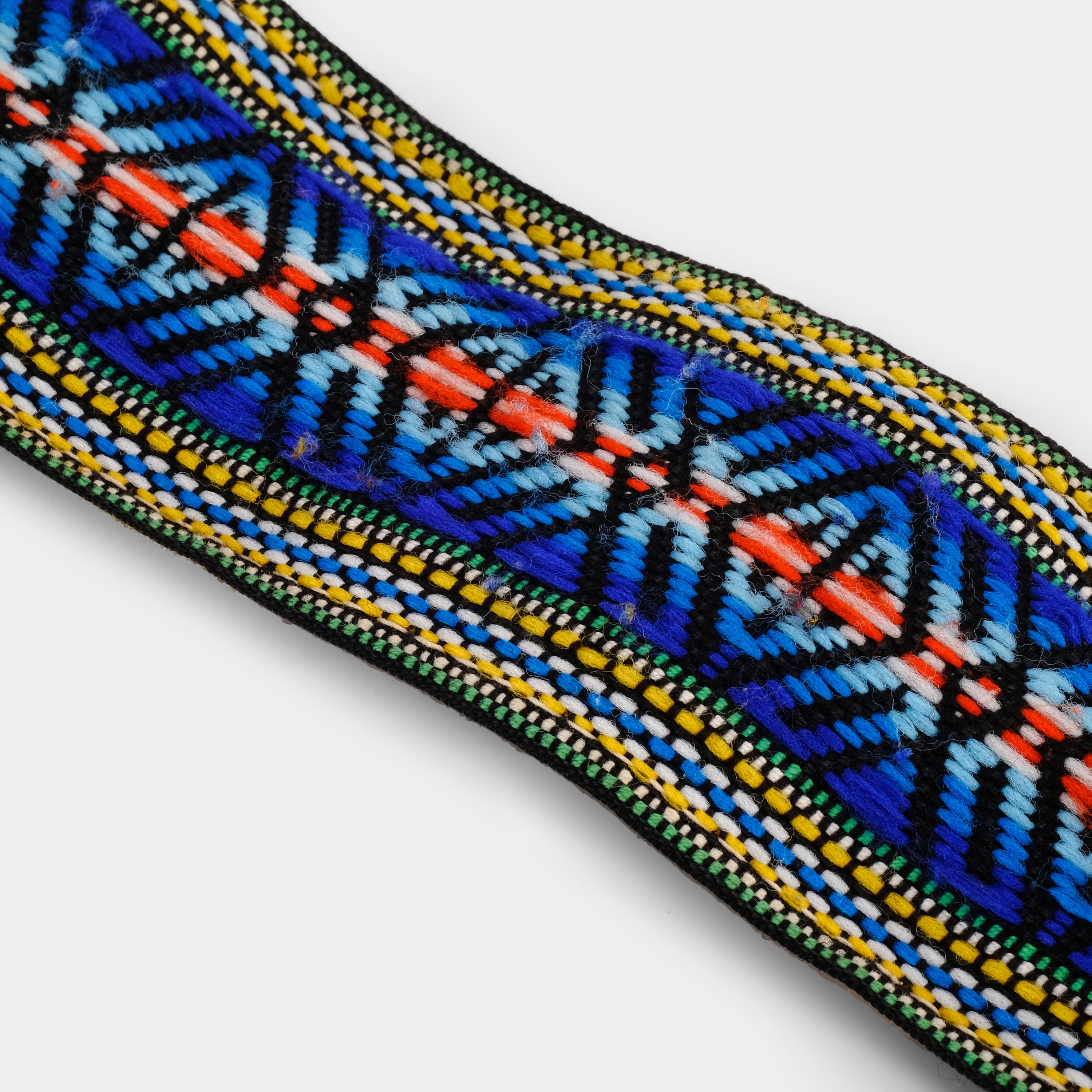 Blue, Yellow and Red Patterned Hippie Camera Strap