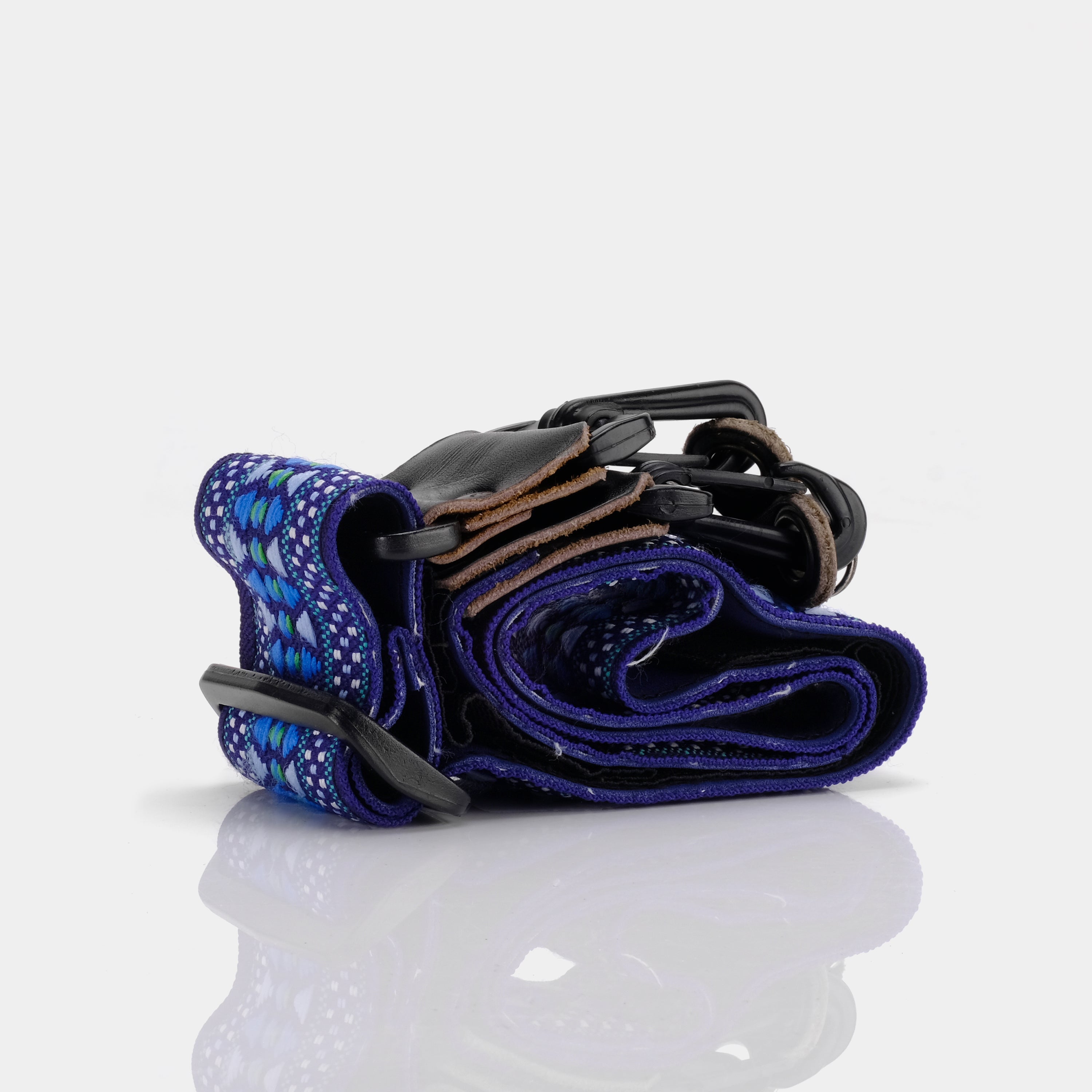 Blue and Green Patterned Hippie Camera Strap