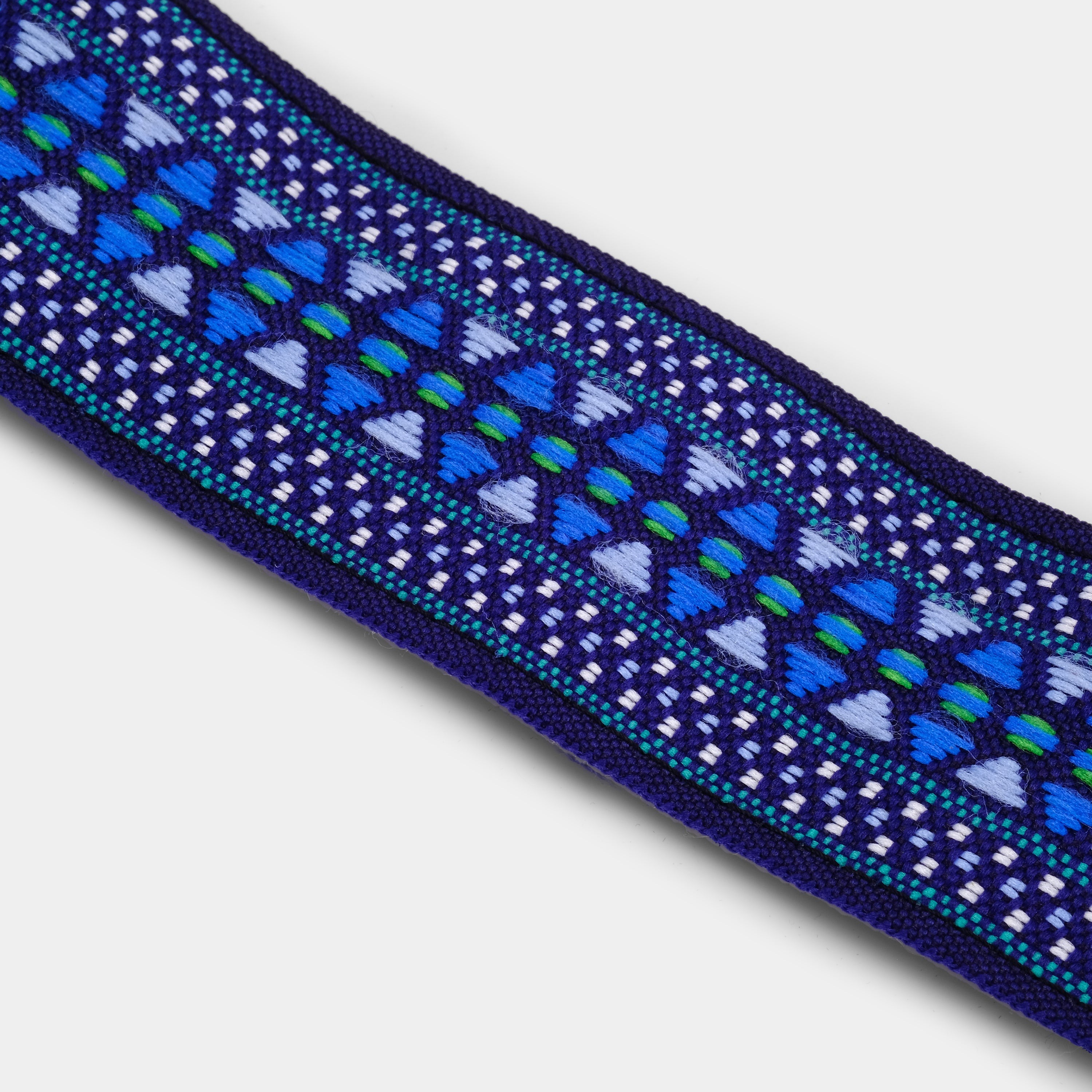 Blue and Green Patterned Hippie Camera Strap