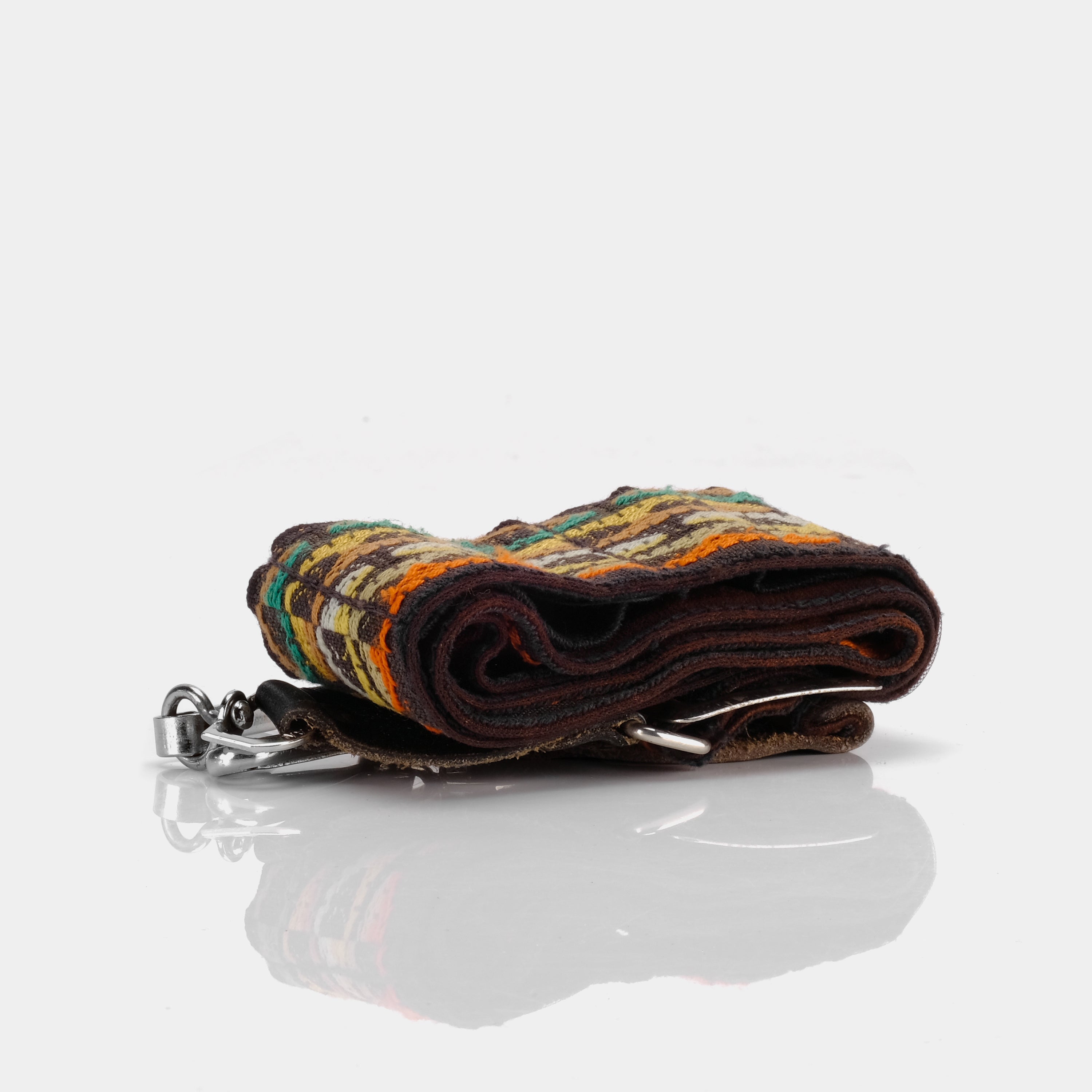 Brown, Red, Yellow and Green Patterned Hippie Camera Strap