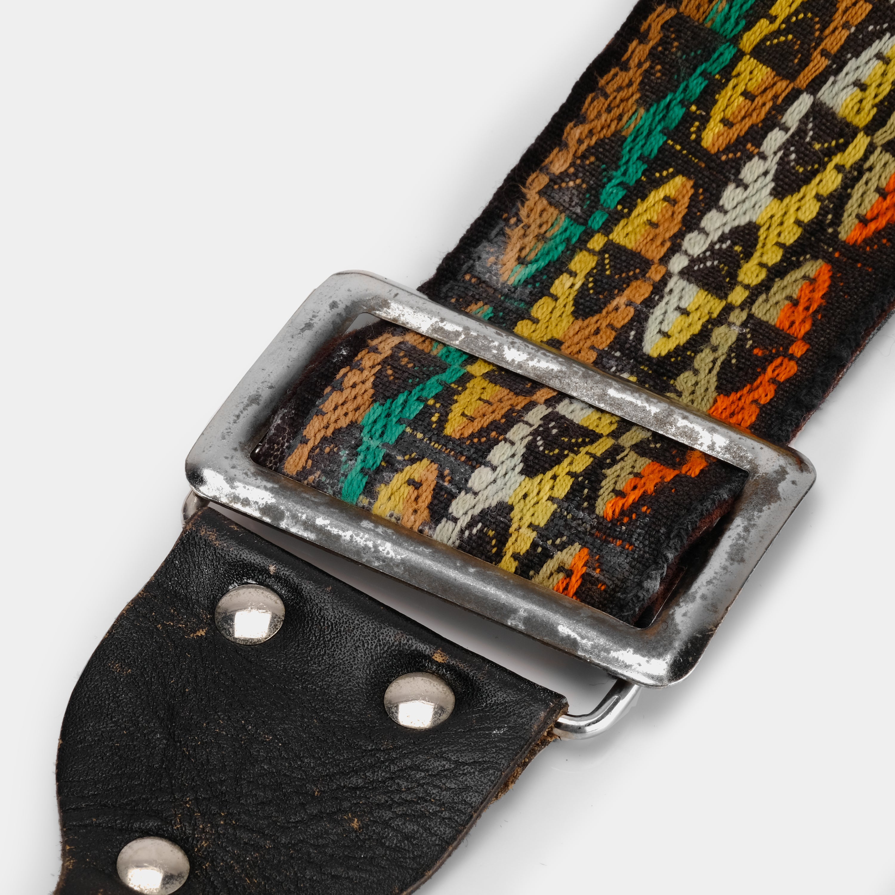 Brown, Red, Yellow and Green Patterned Hippie Camera Strap