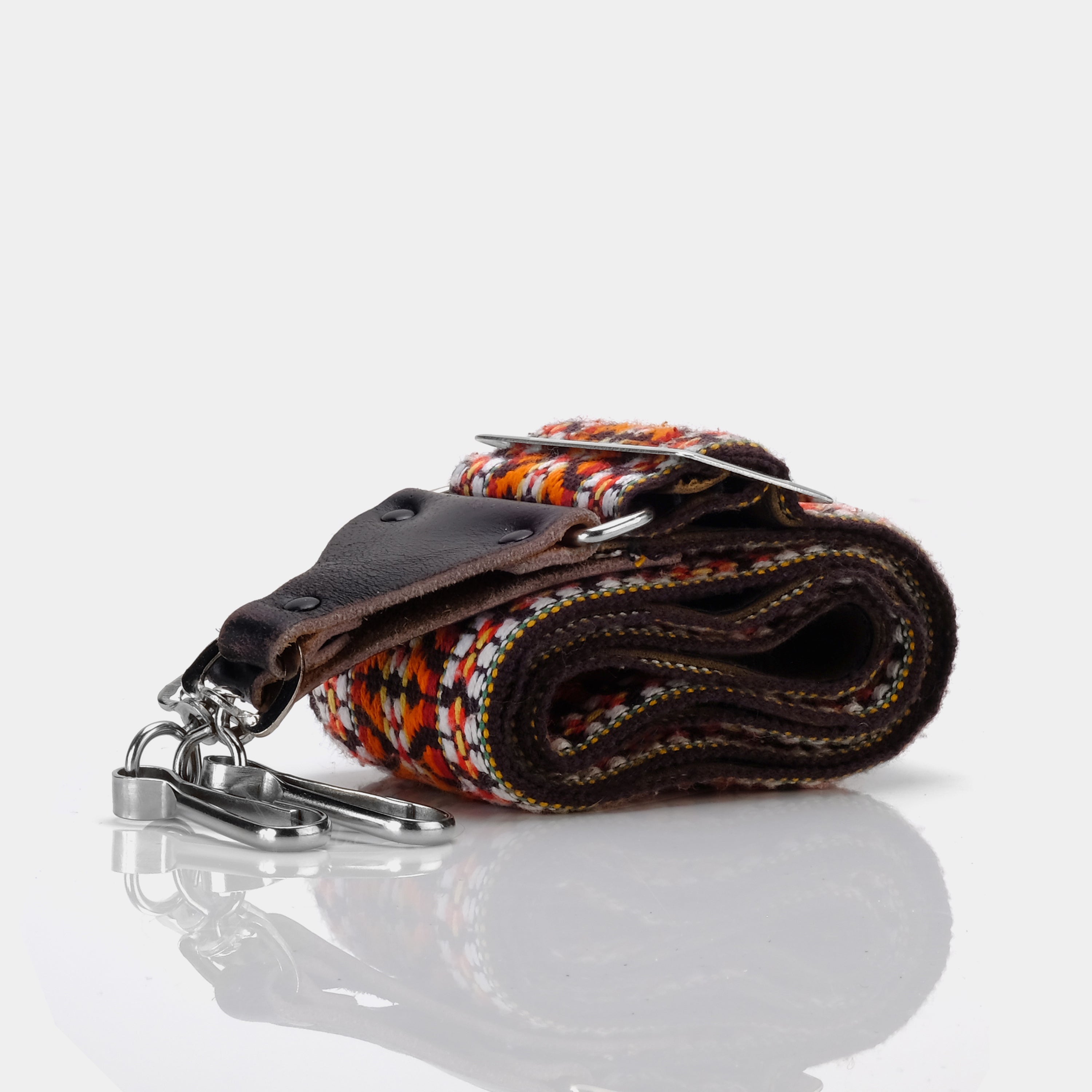 Vintage Red and Orange Patterned Hippie Camera Strap