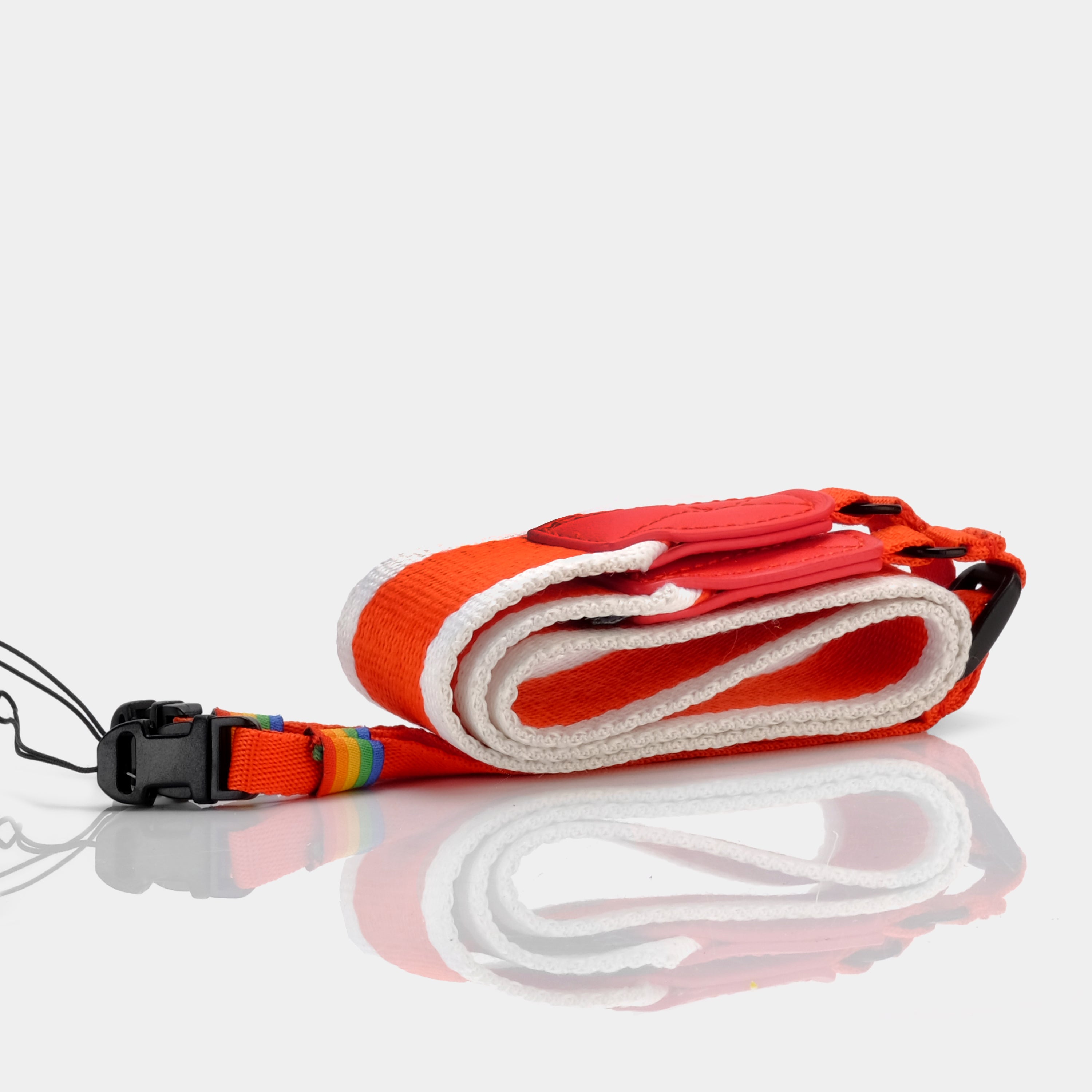 Polaroid Logo Red and White Camera Strap