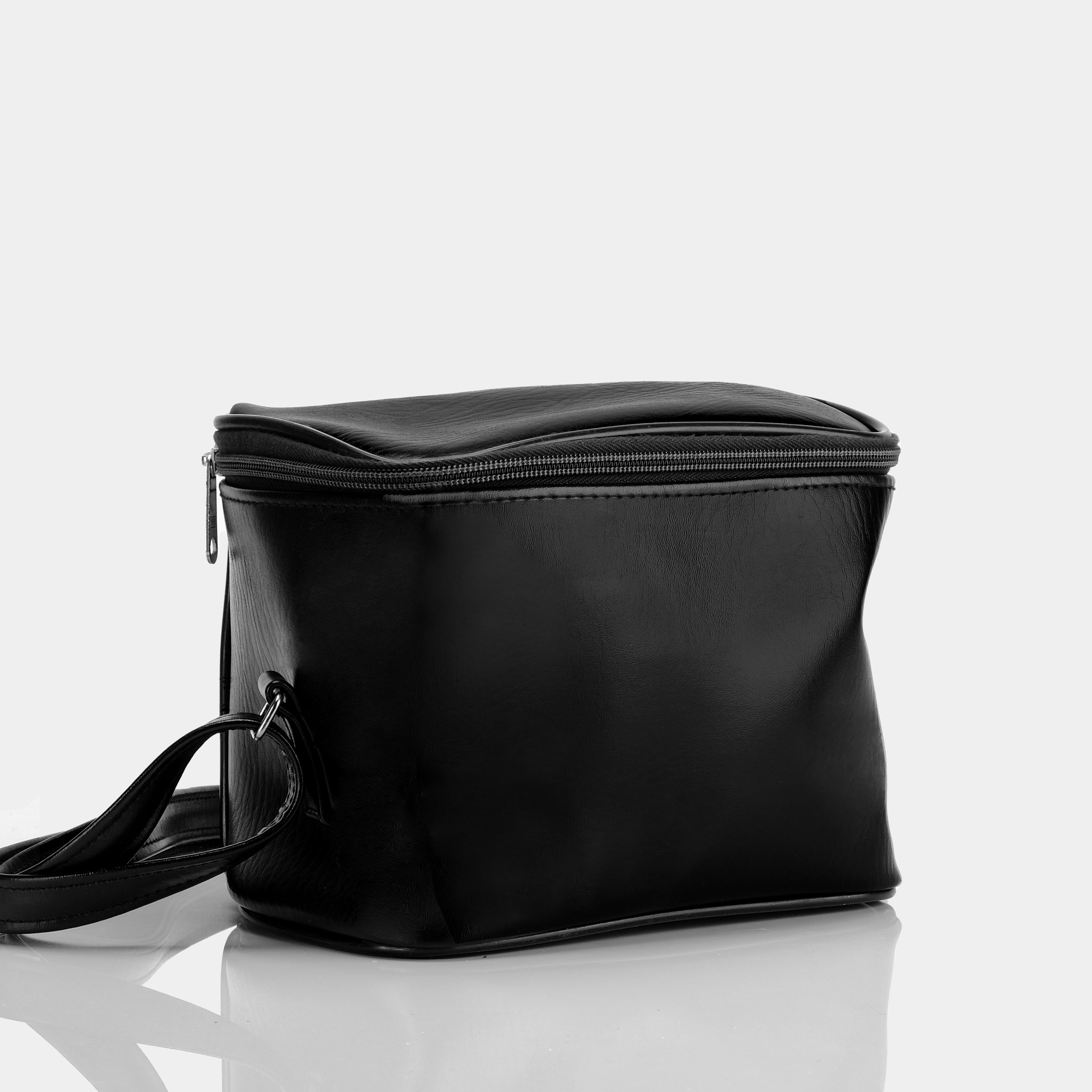 Black Faux Leather Instant Camera Bag