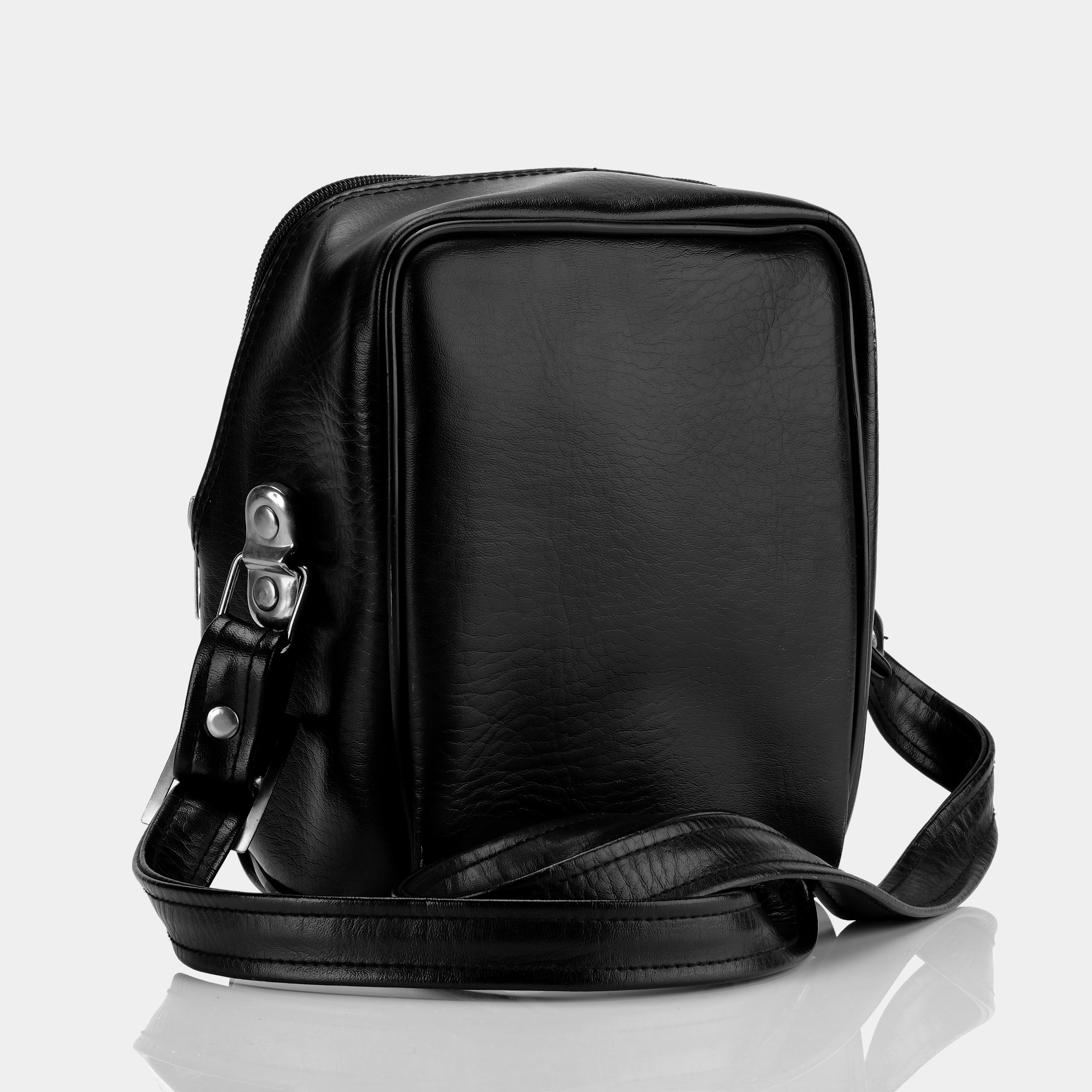 Black Faux Leather Instant Camera Bag
