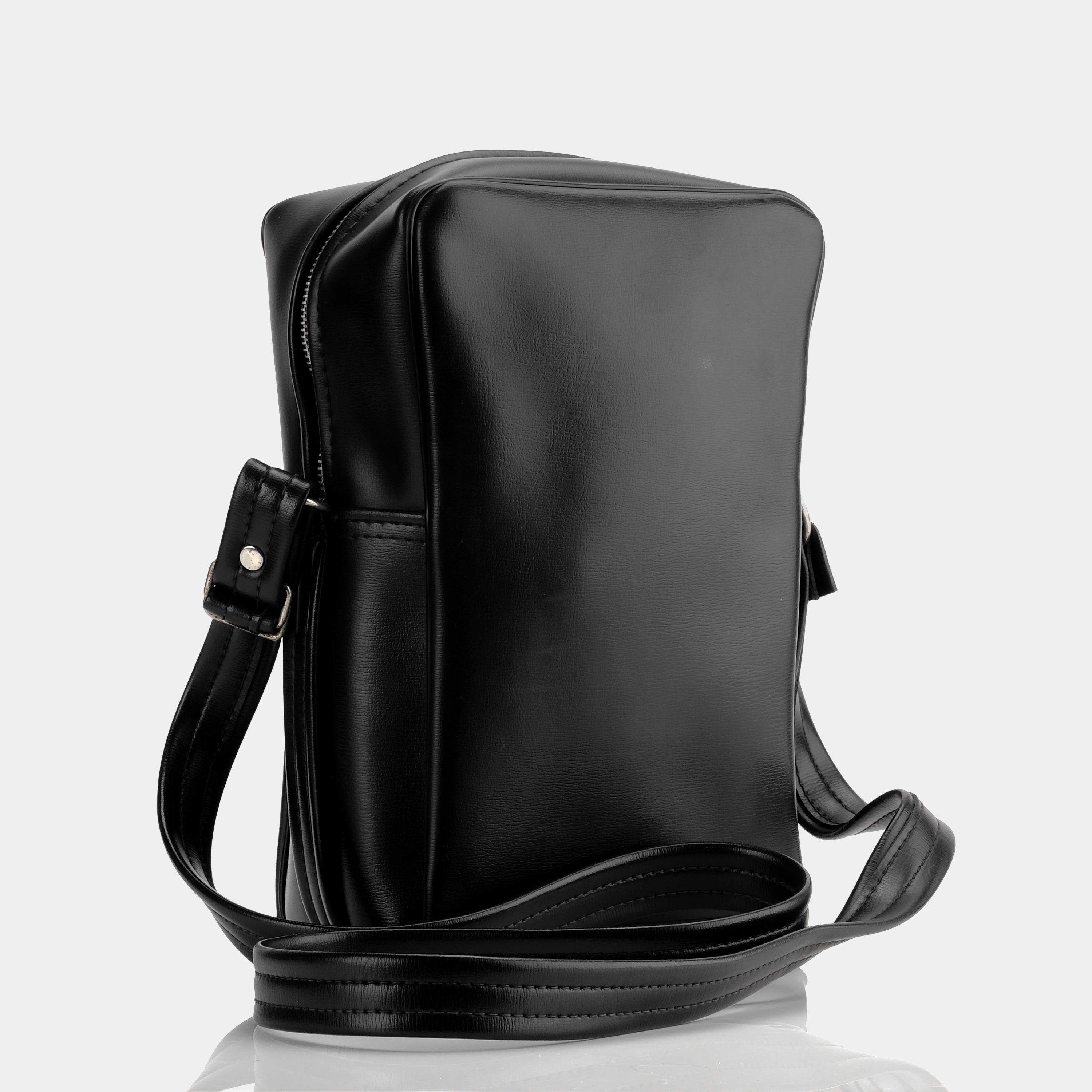 Black Faux Leather Instant Camera Bag