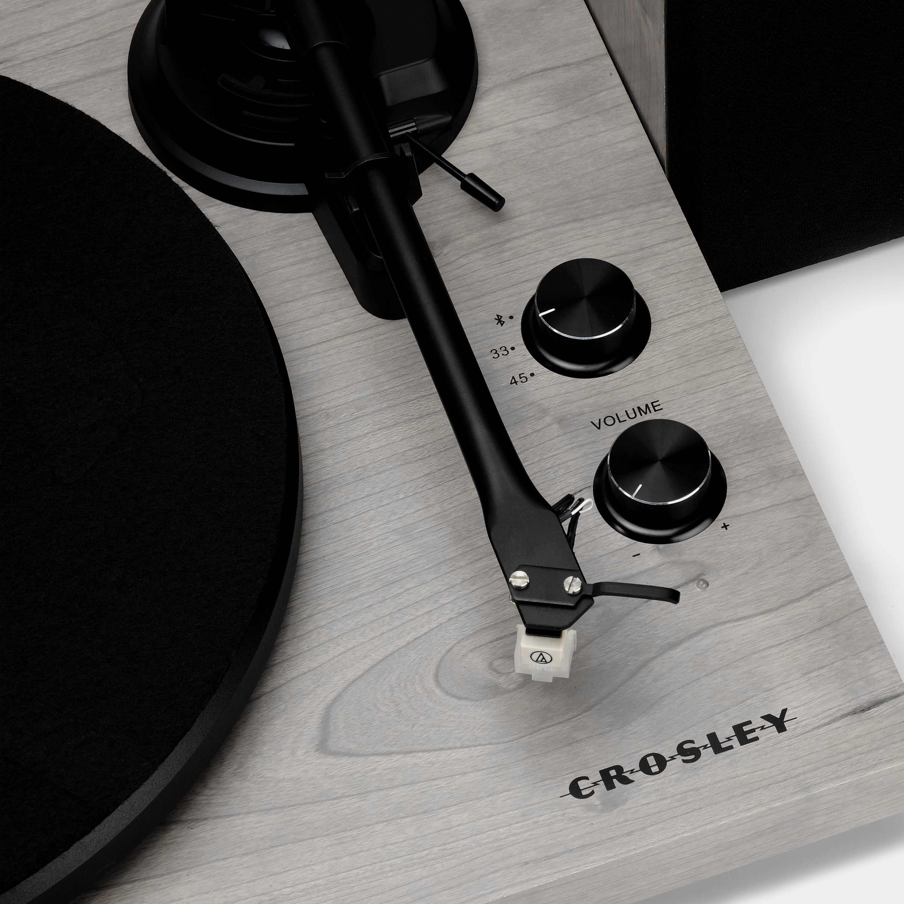 Crosley C62 Grey Shelf System Turntable and Speakers