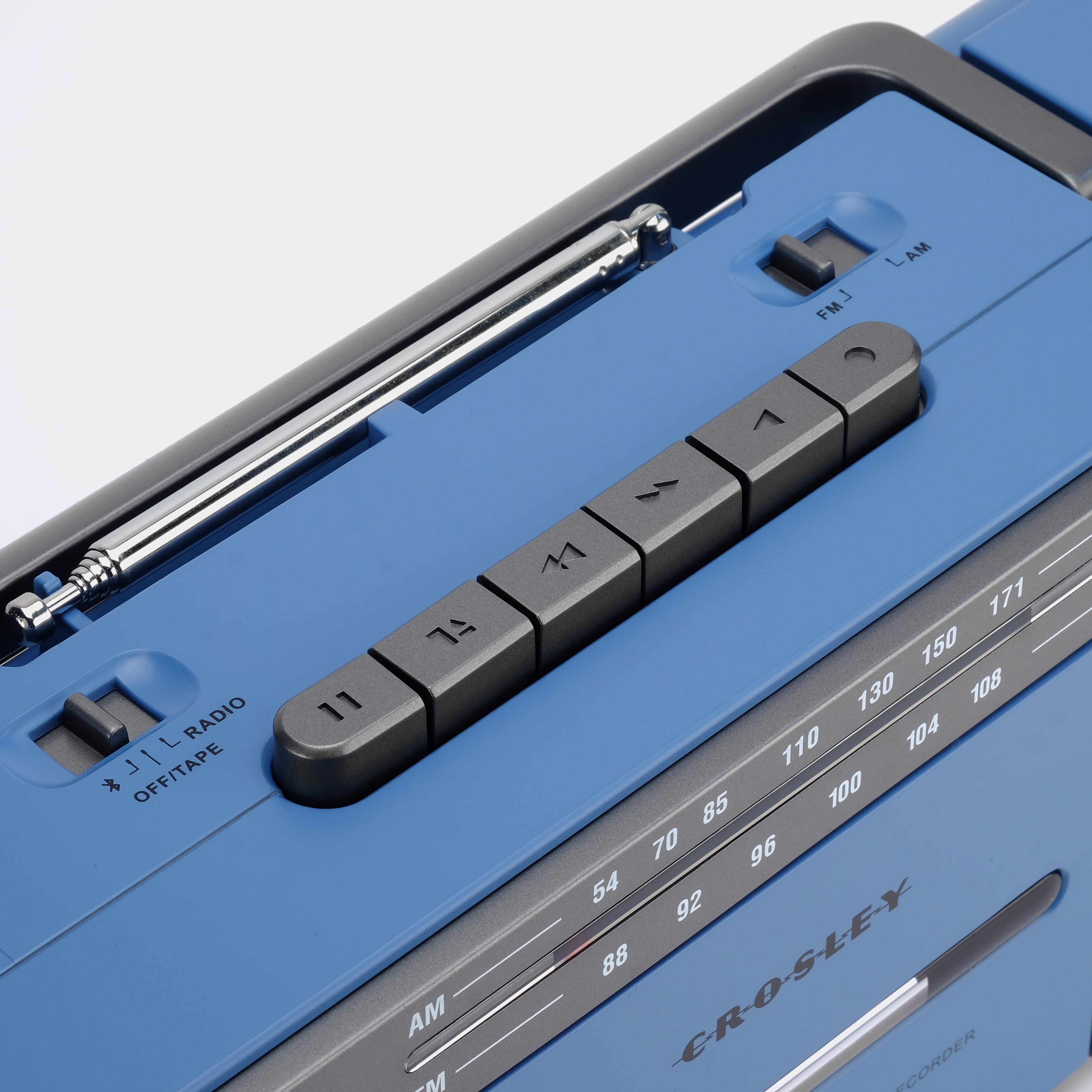 Crosley CT101 Blue AM/FM Boombox Cassette Player with Bluetooth