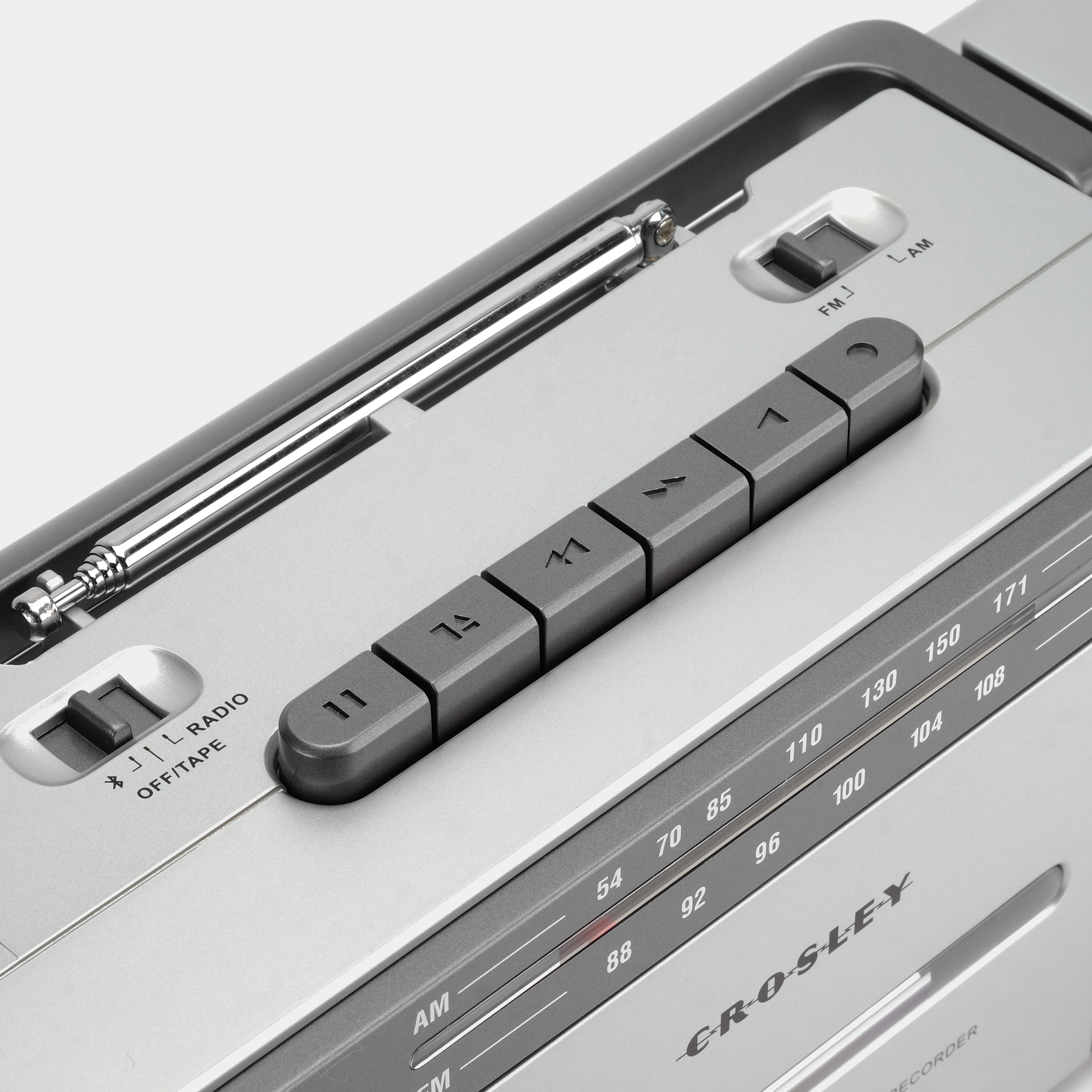 Crosley CT101 Gray AM/FM Boombox Cassette Player with Bluetooth