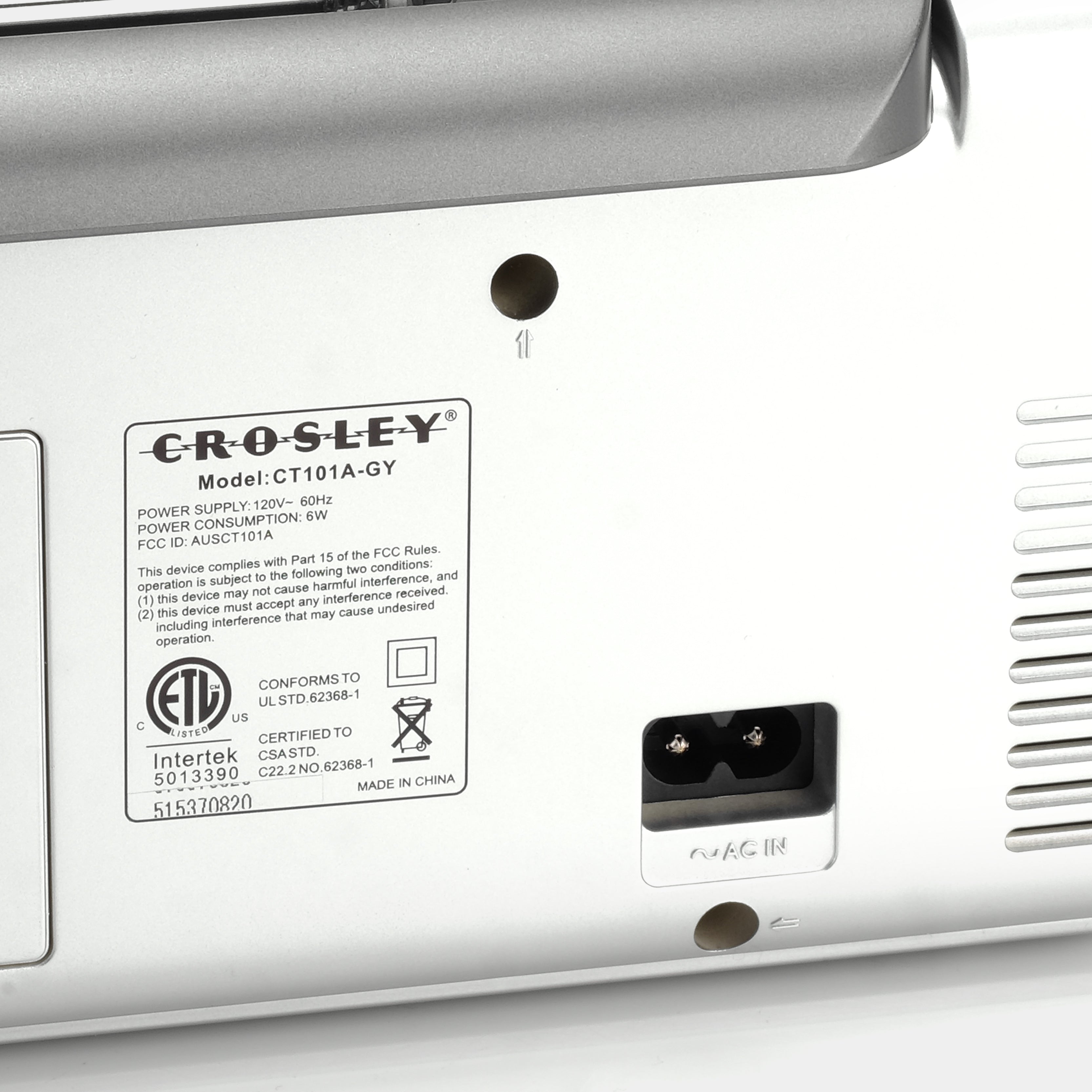 Crosley CT101 Gray AM/FM Boombox Cassette Player with Bluetooth