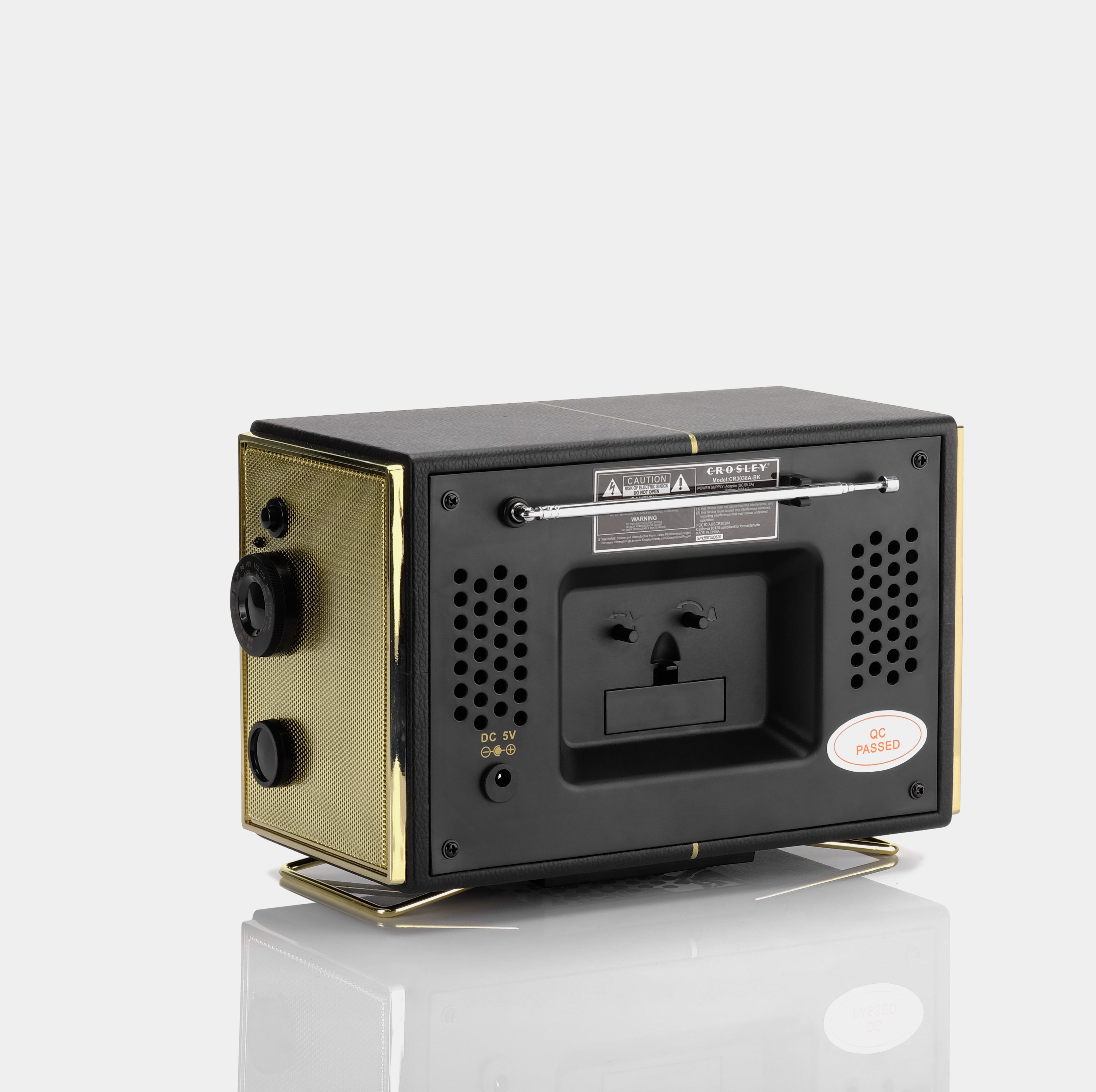 Crosley Lewis Retro AM/FM Black Radio with Bluetooth