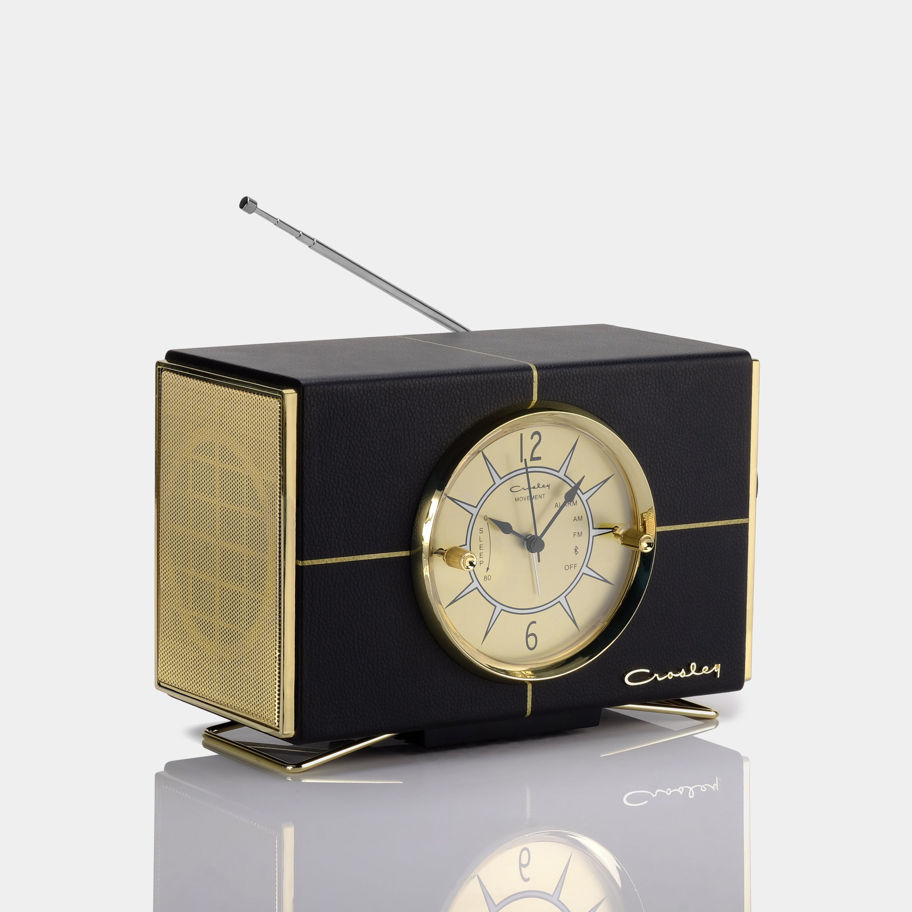 Crosley Lewis Retro AM/FM Black Radio with Bluetooth