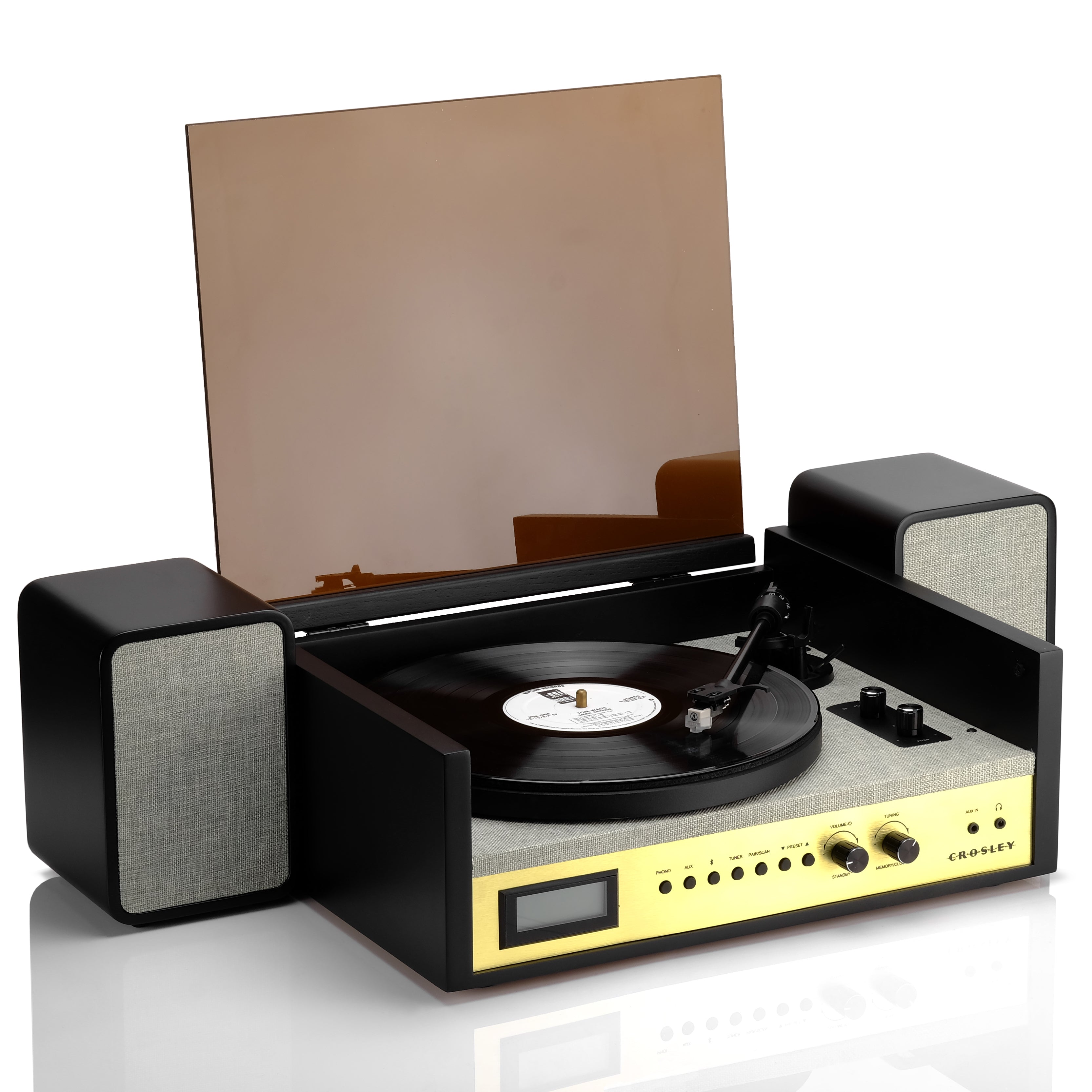Crosley Coda Shelf System Turntable and Speakers
