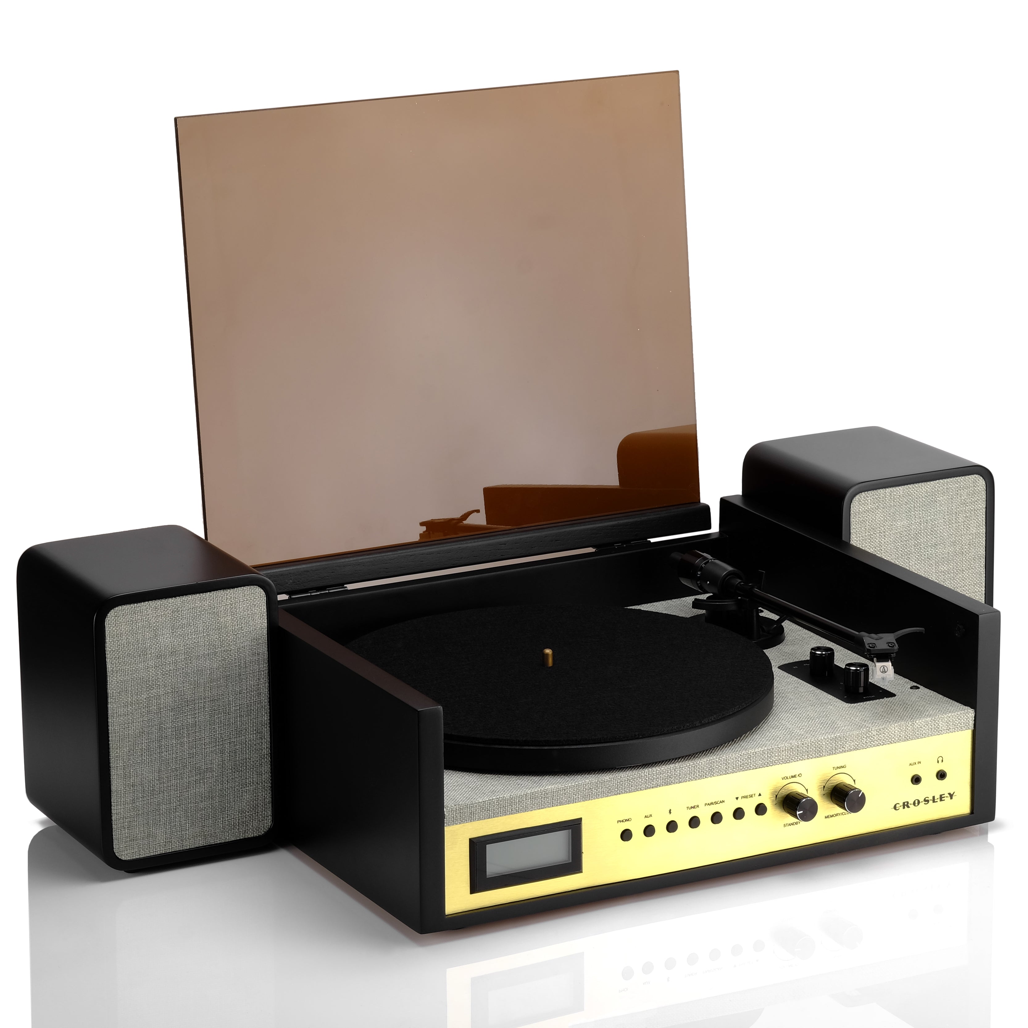 Crosley Coda Shelf System Turntable and Speakers