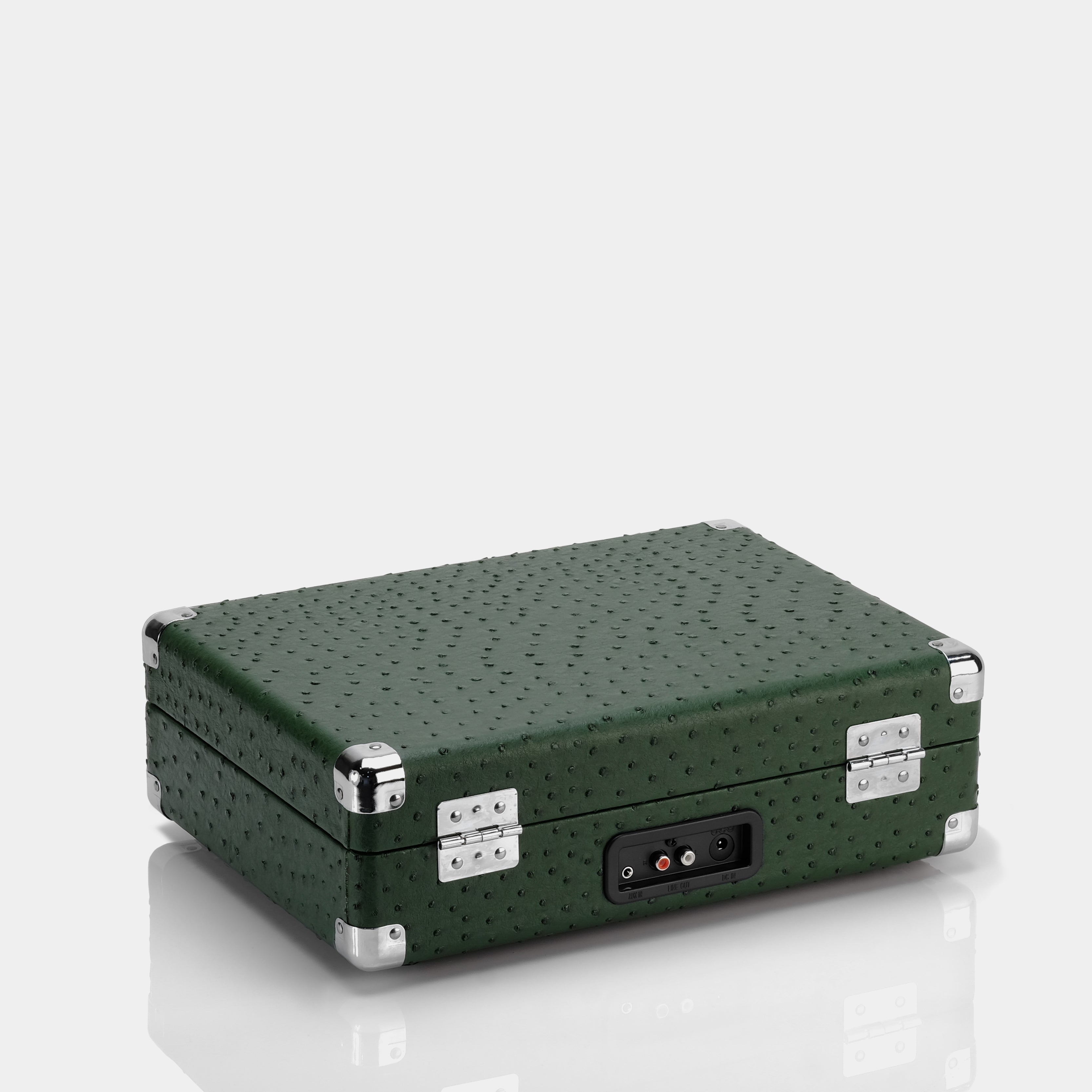 Crosley Cruiser Deluxe Dark Green Ostrich Portable Turntable with Bluetooth