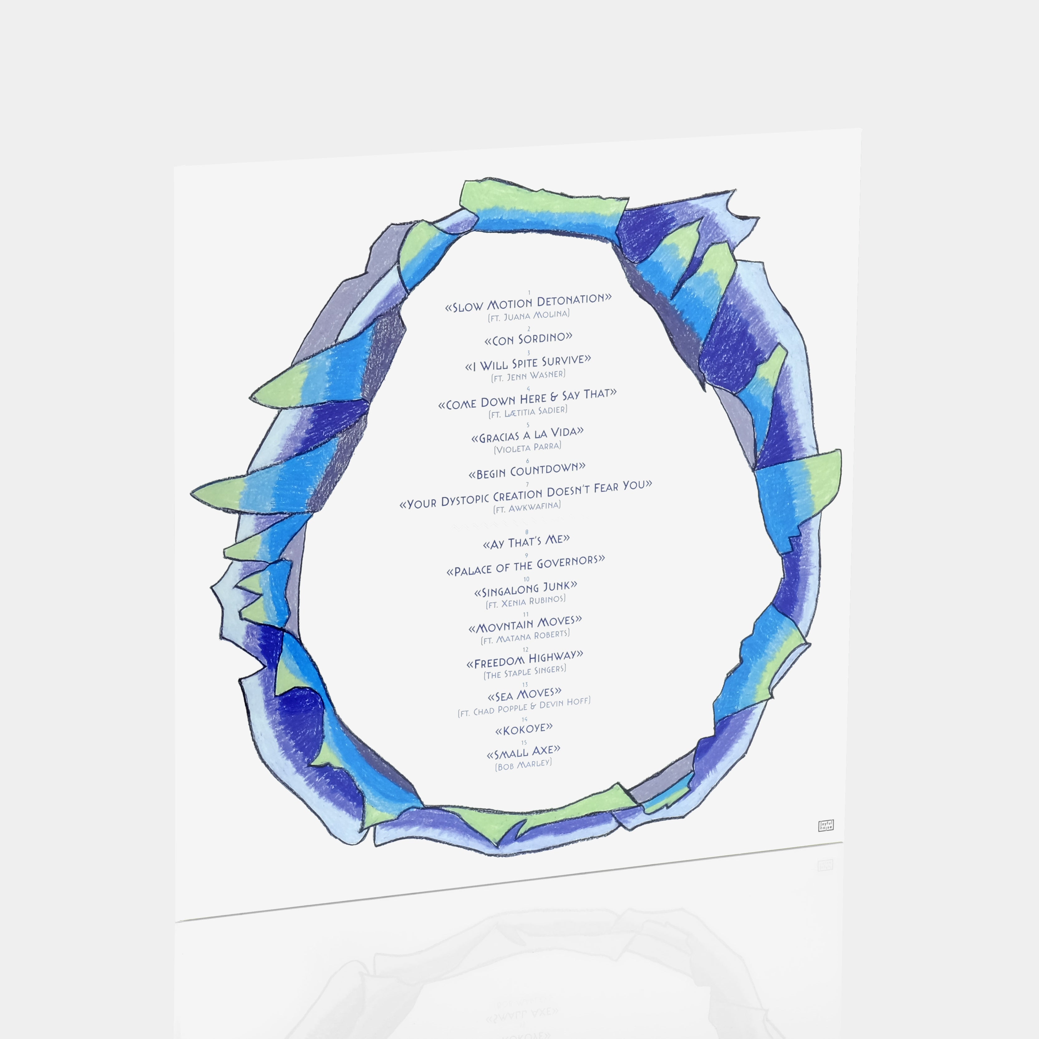 Deerhoof - Mountain Moves LP Blue Swirl Vinyl Record