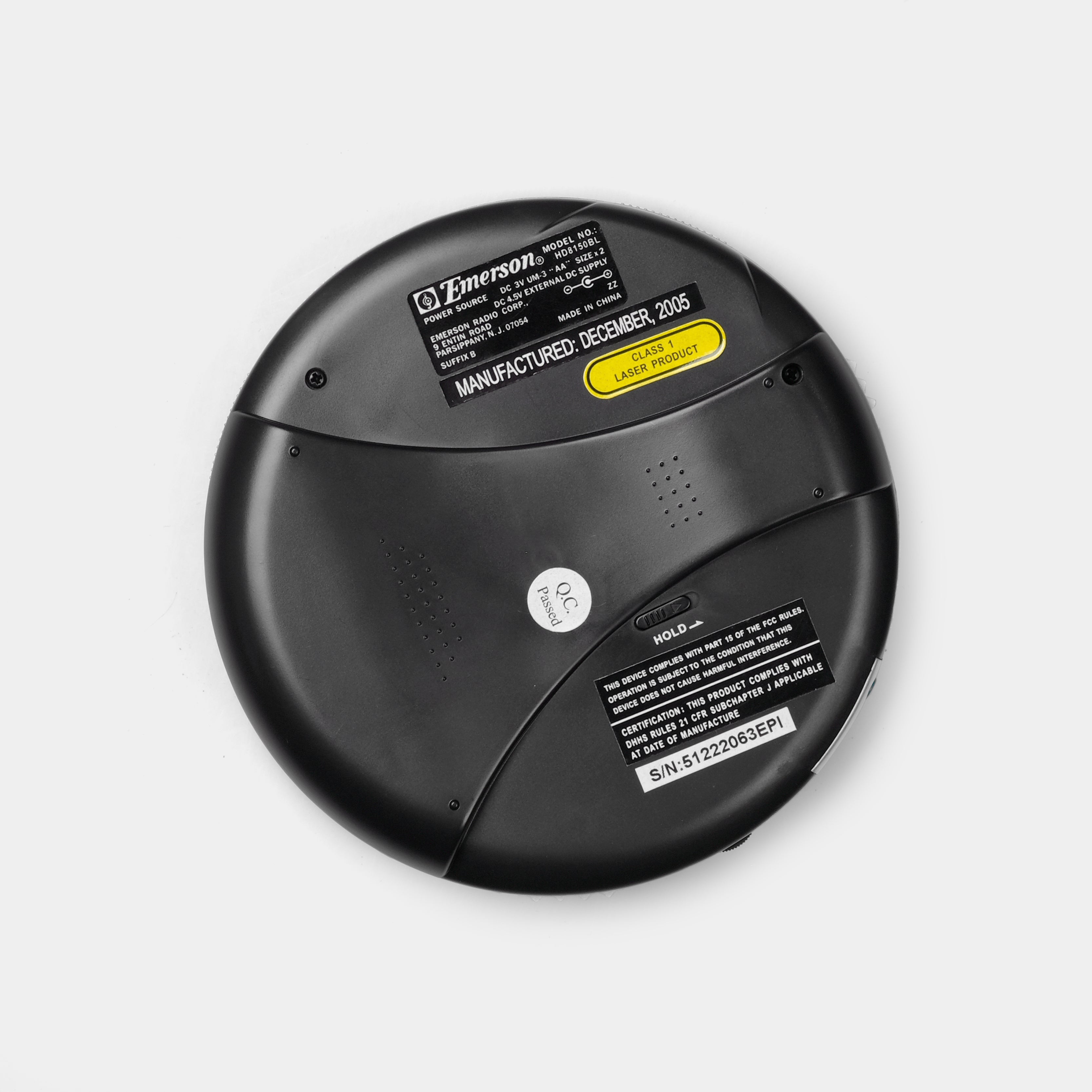 Emerson HD8150BL Portable CD Player