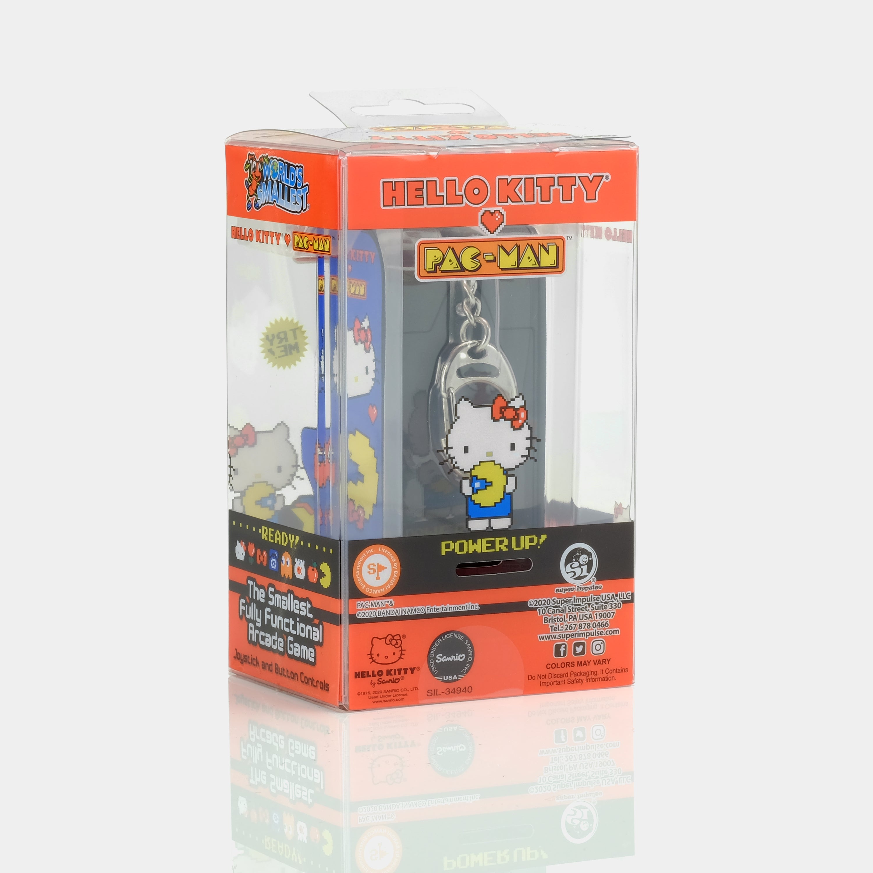 Tiny Arcade Hello Kitty Pac-Man Game Keychain