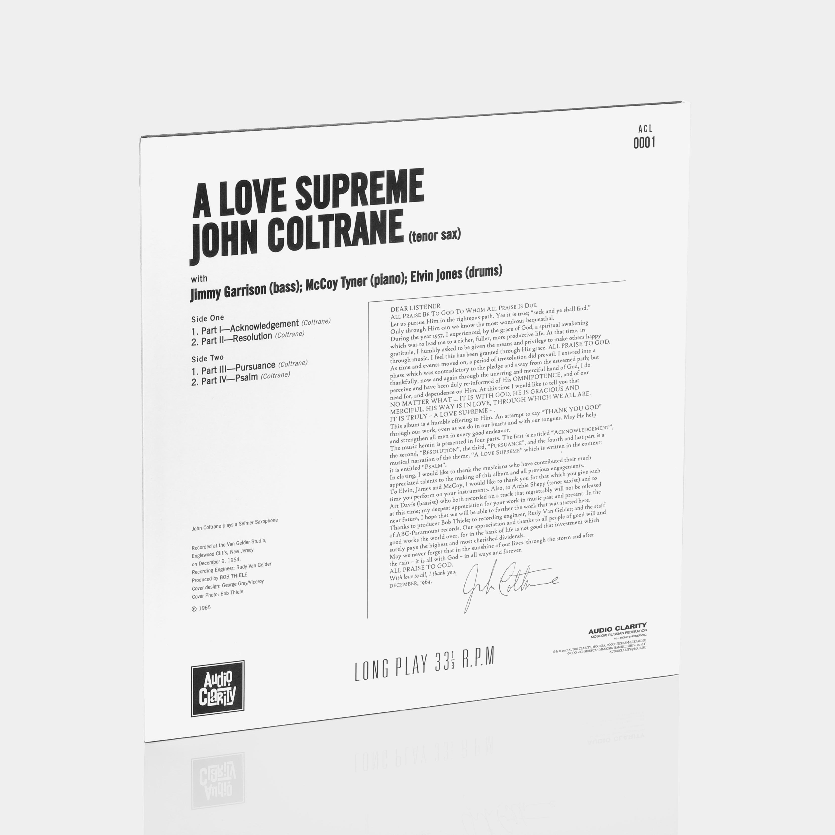 John Coltrane - A Love Supreme LP Vinyl Record
