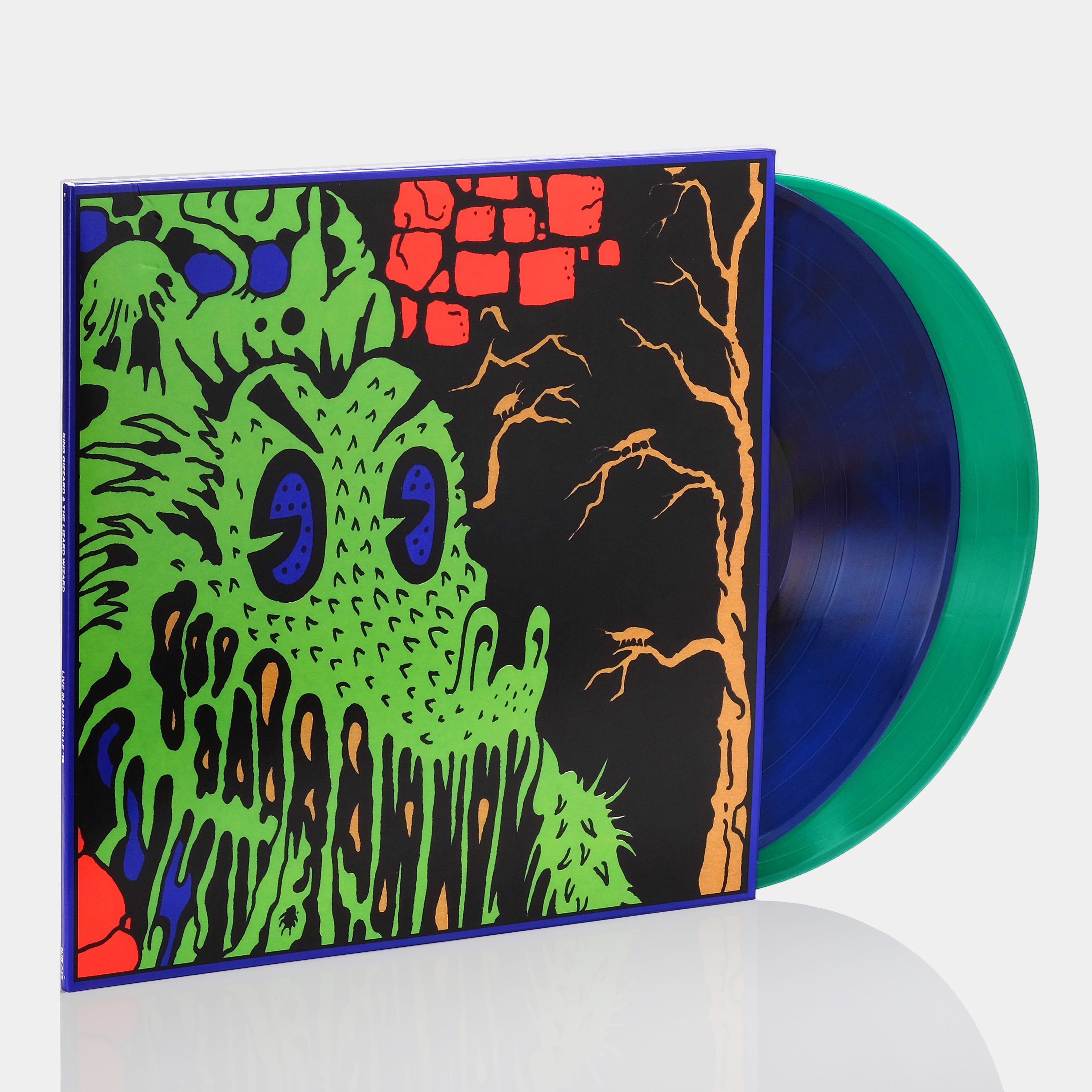 King Gizzard & The Lizard Wizard - Live In Asheville '19 2xLP Kelly Green & Blue Galaxy Vinyl Record