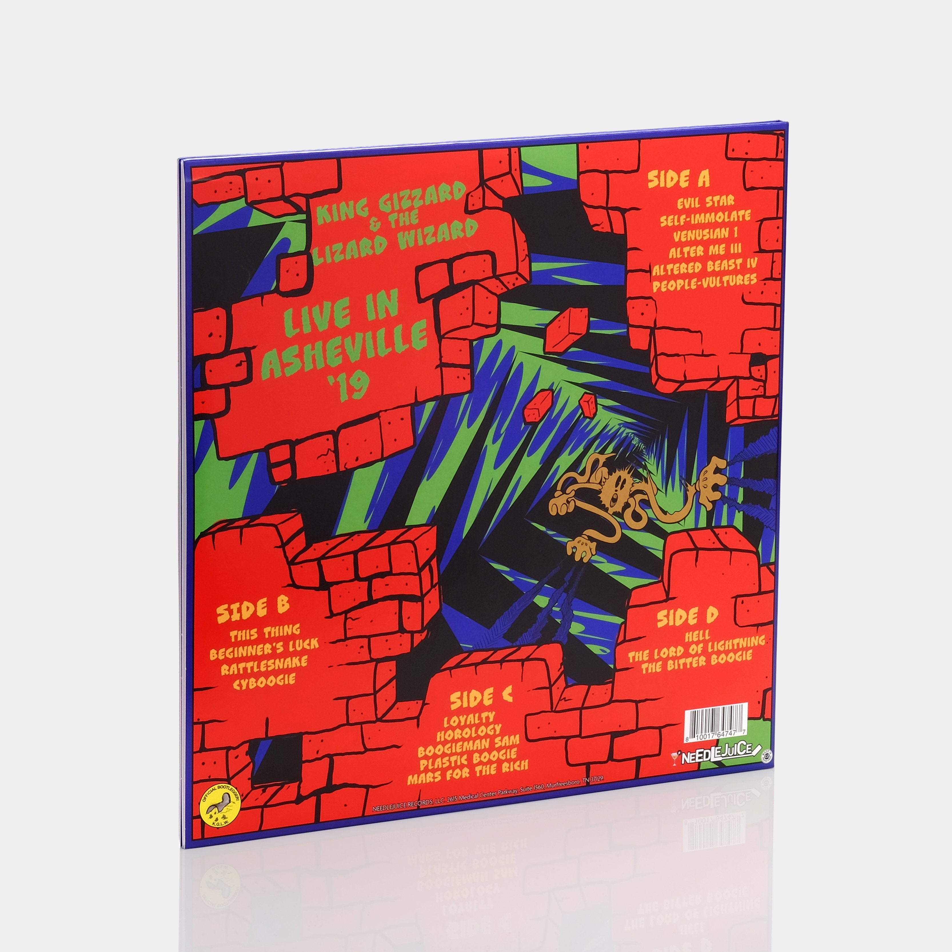 King Gizzard & The Lizard Wizard - Live In Asheville '19 2xLP Kelly Green & Blue Galaxy Vinyl Record