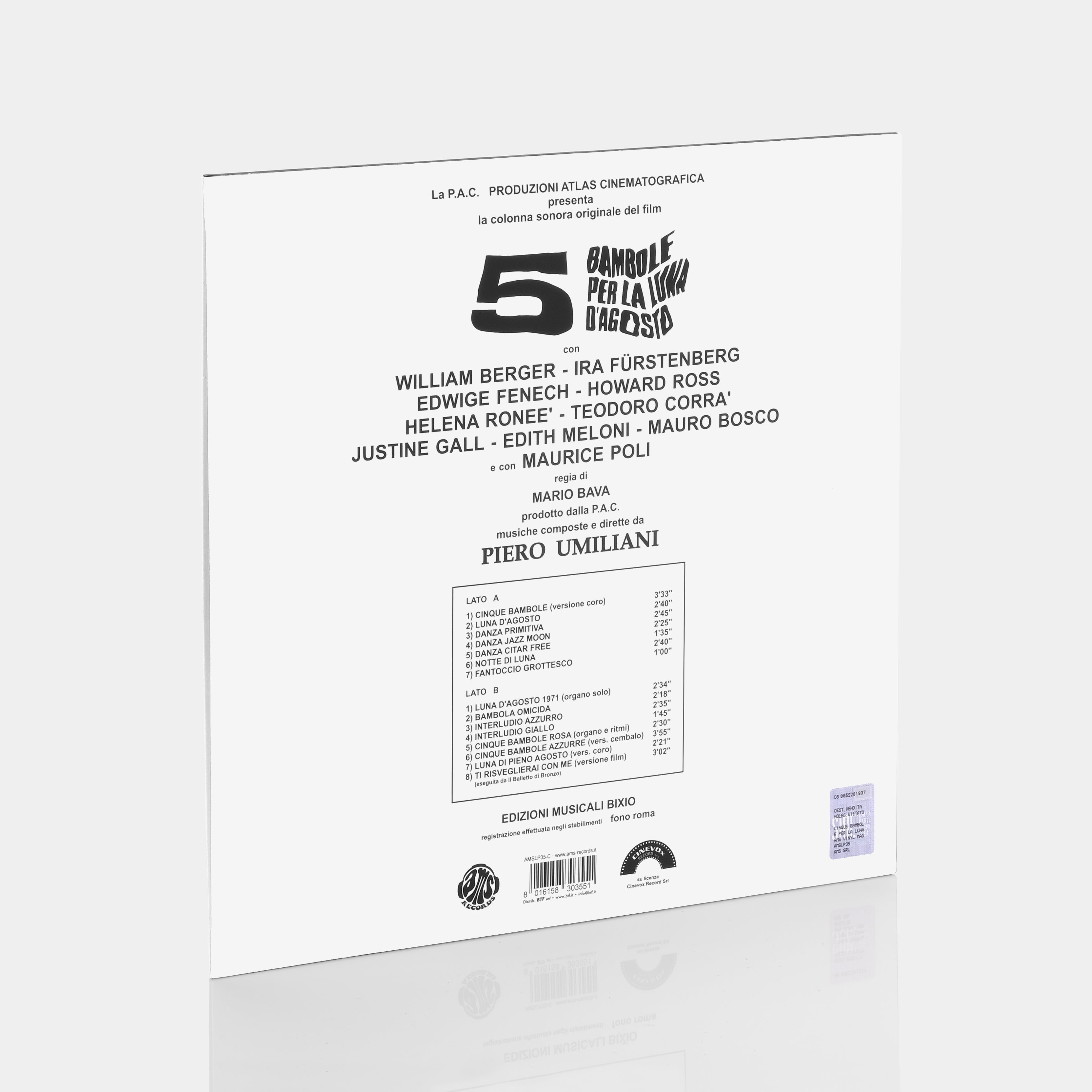 Piero Umiliani - 5 Bambole Per La Luna D'Agosto LP Clear Vinyl Record